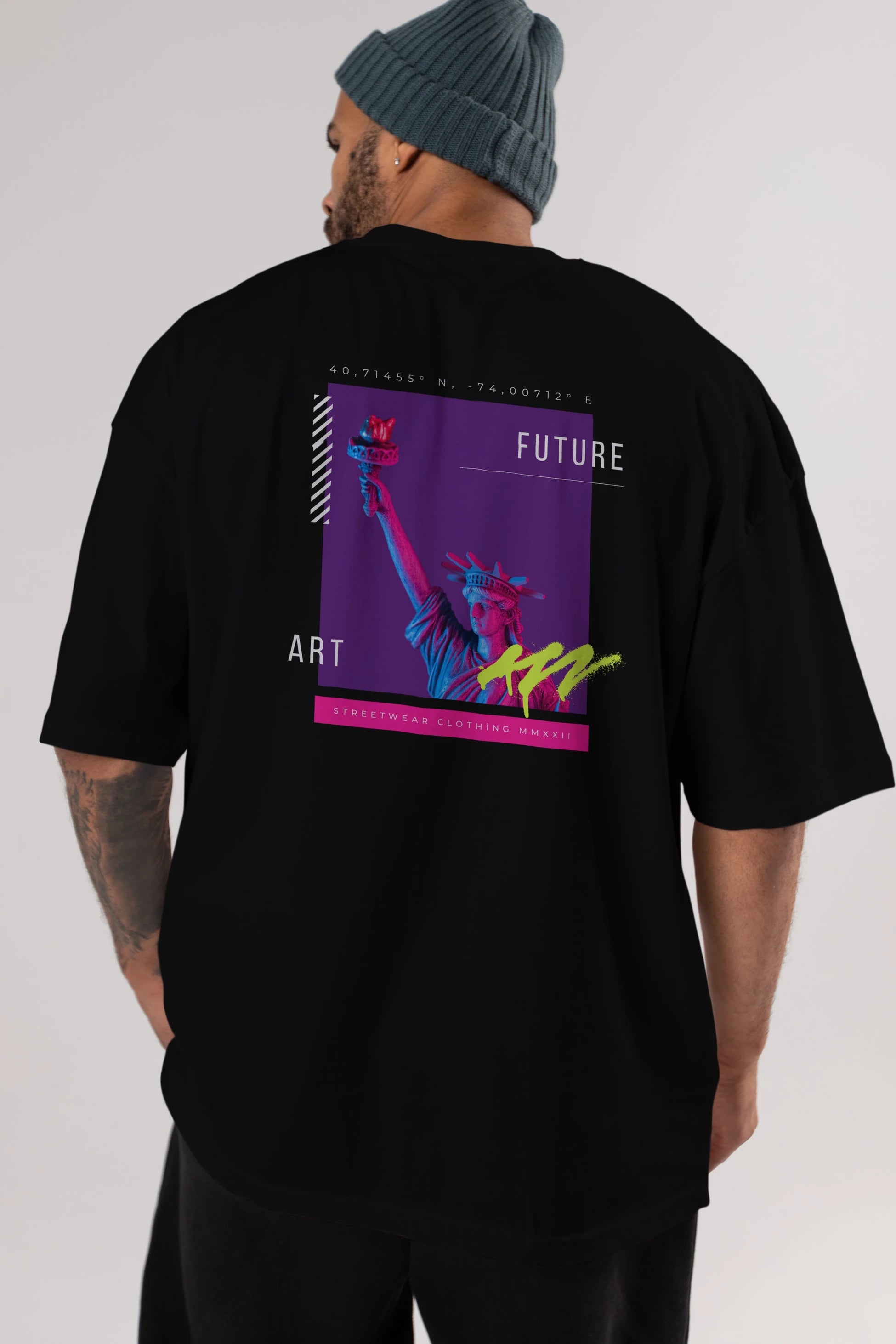 Future Streetwear Arka Baskılı Oversize t-shirt Erkek Kadın Unisex