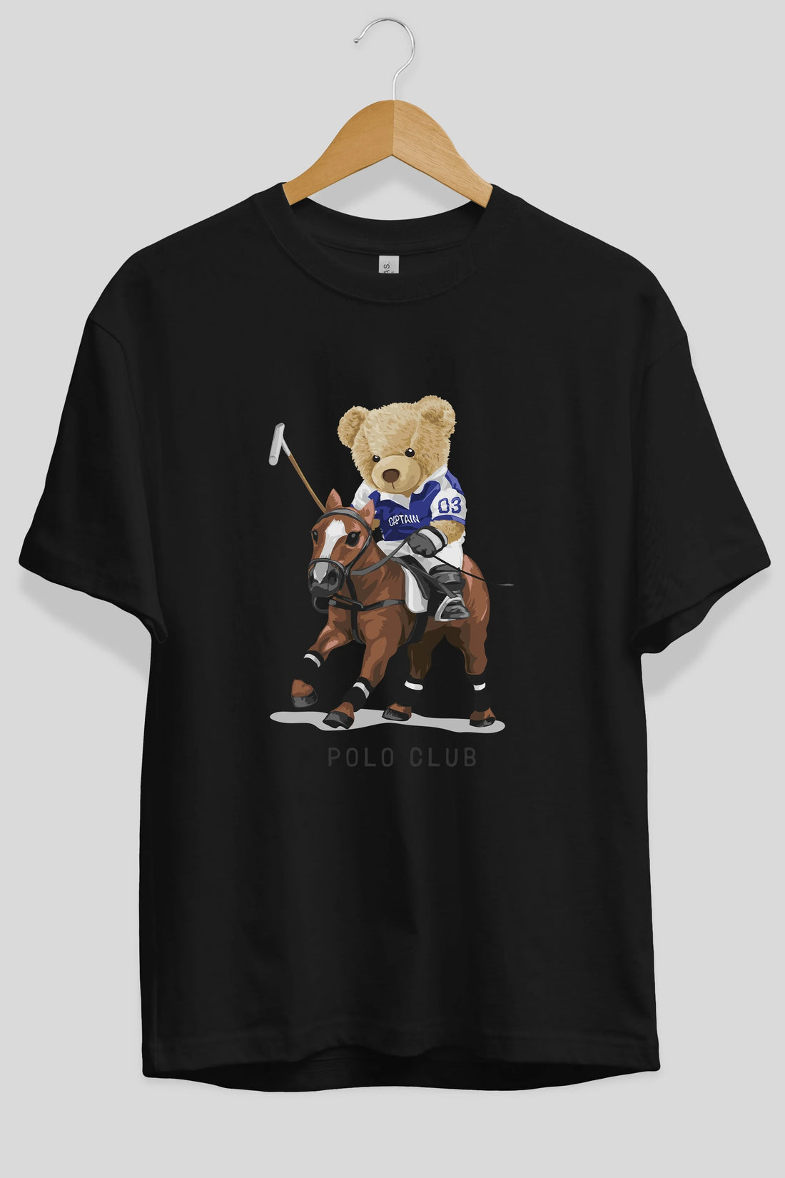 Teddy Bear Polo Club Ön Baskılı Oversize t-shirt Erkek Kadın Unisex %100 Pamuk