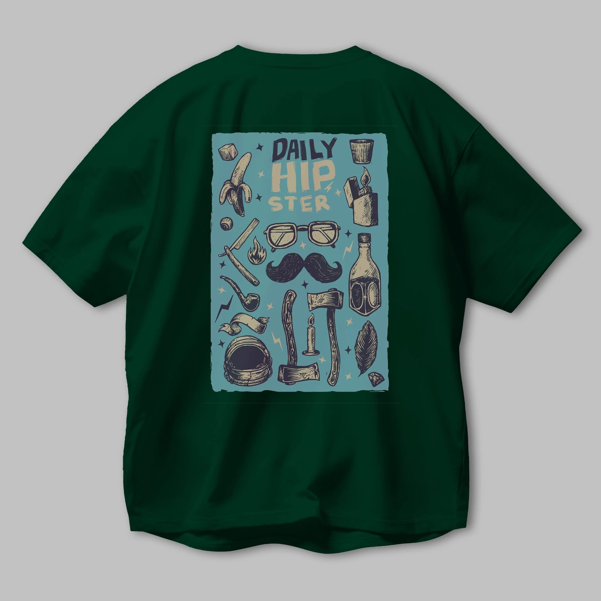 Hipster Arka Baskılı Oversize t-shirt Erkek Kadın Unisex %100 Pamuk