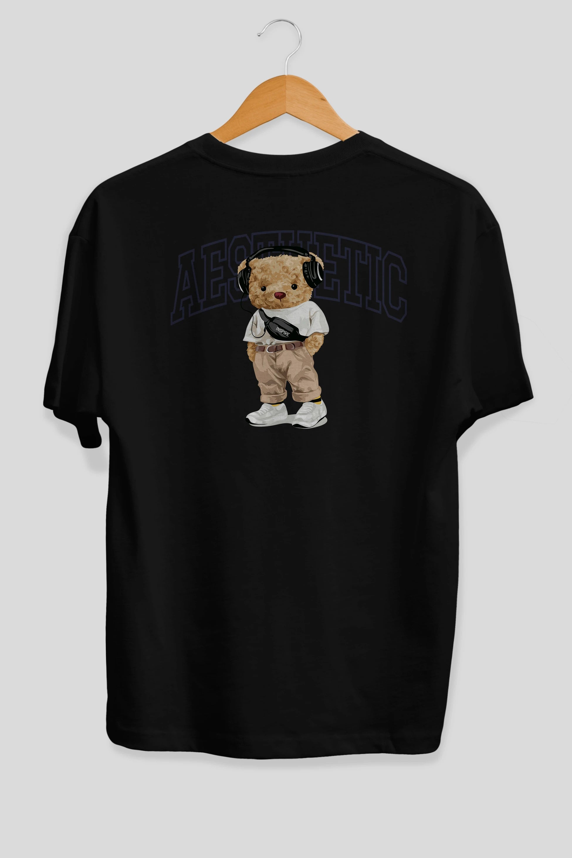 Teddy Bear Aesthetıc Arka Baskılı Oversize t-shirt Erkek Kadın Unisex %100 Pamuk