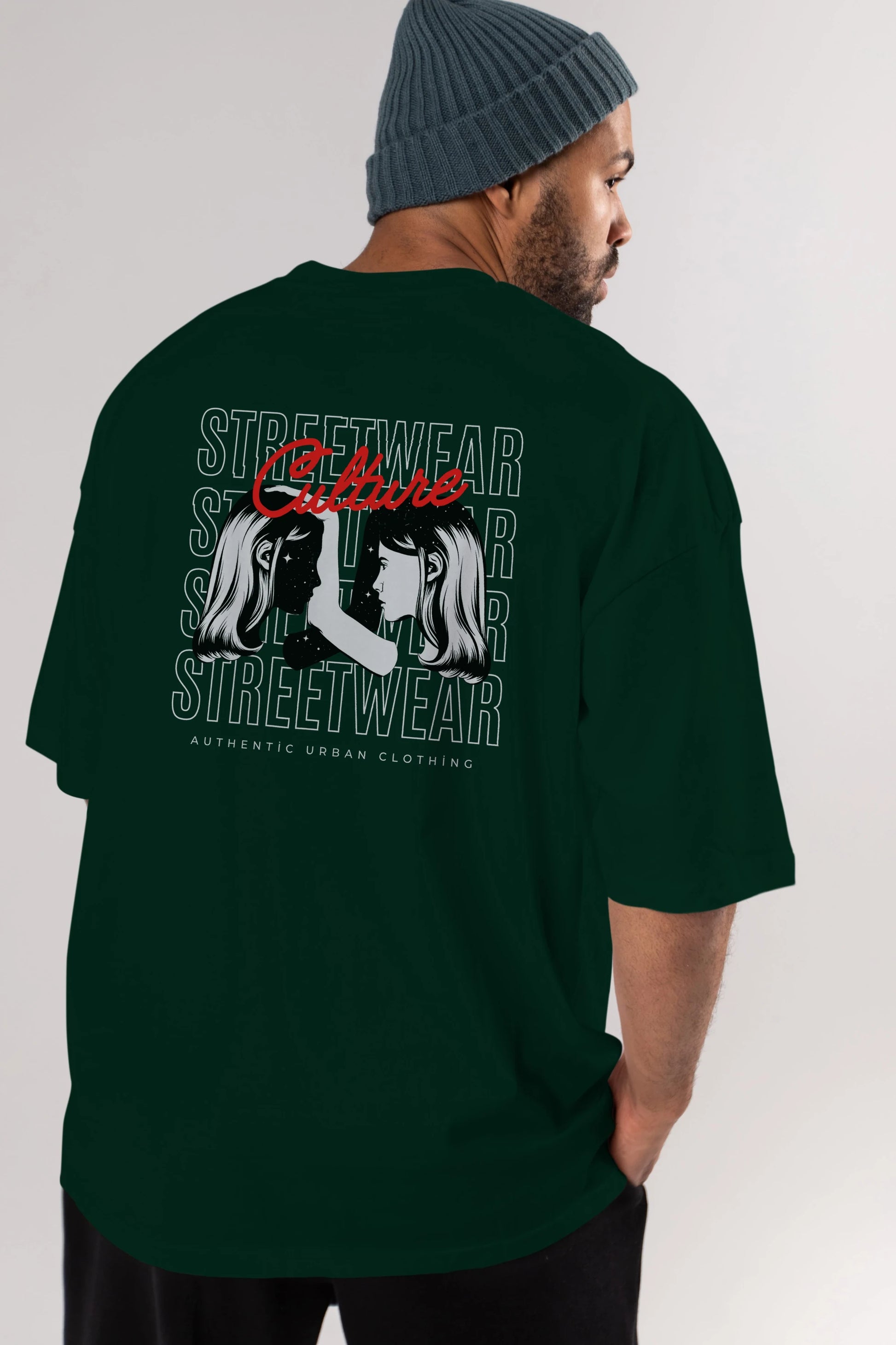 Culture Streetwear Yazılı Arka Baskılı Oversize t-shirt Erkek Kadın Unisex