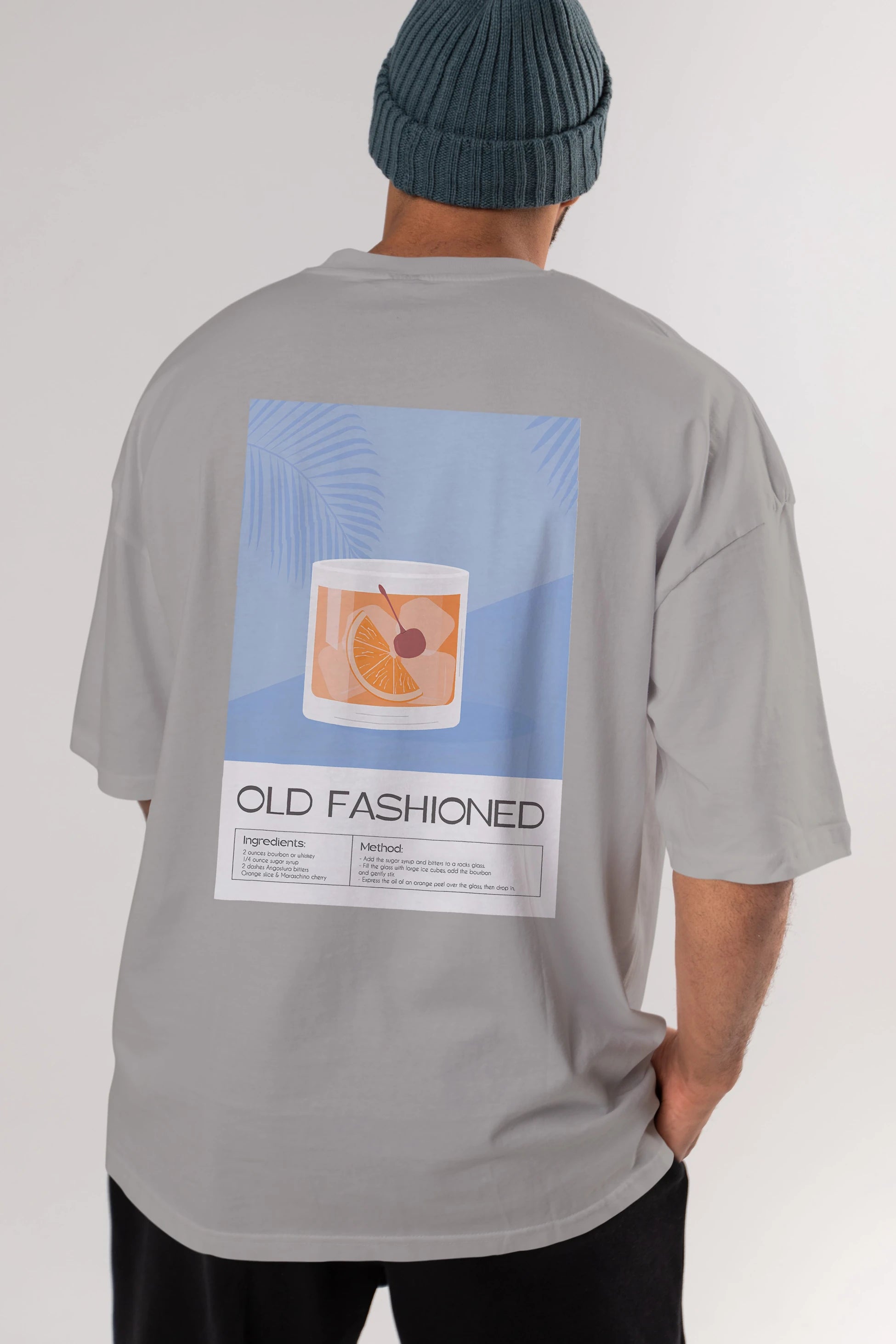 Old Fashioned 3 Arka Baskılı Oversize t-shirt Erkek Kadın Unisex %100 Pamuk Bisiklet Yaka tişort