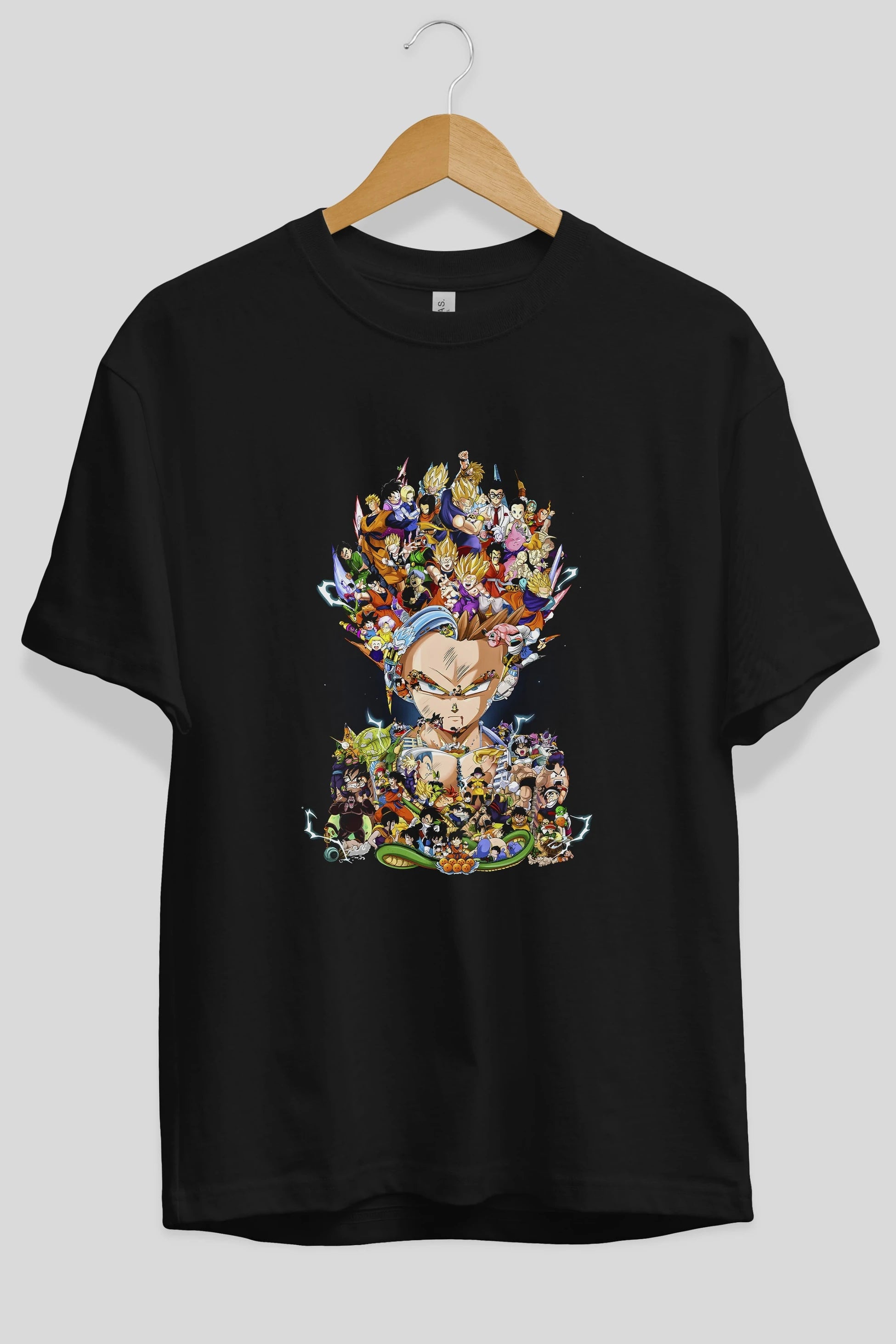 DRAGON BALL ART (2) Anime Ön Baskılı Oversize t-shirt %100 pamuk Erkek Kadın Unisex