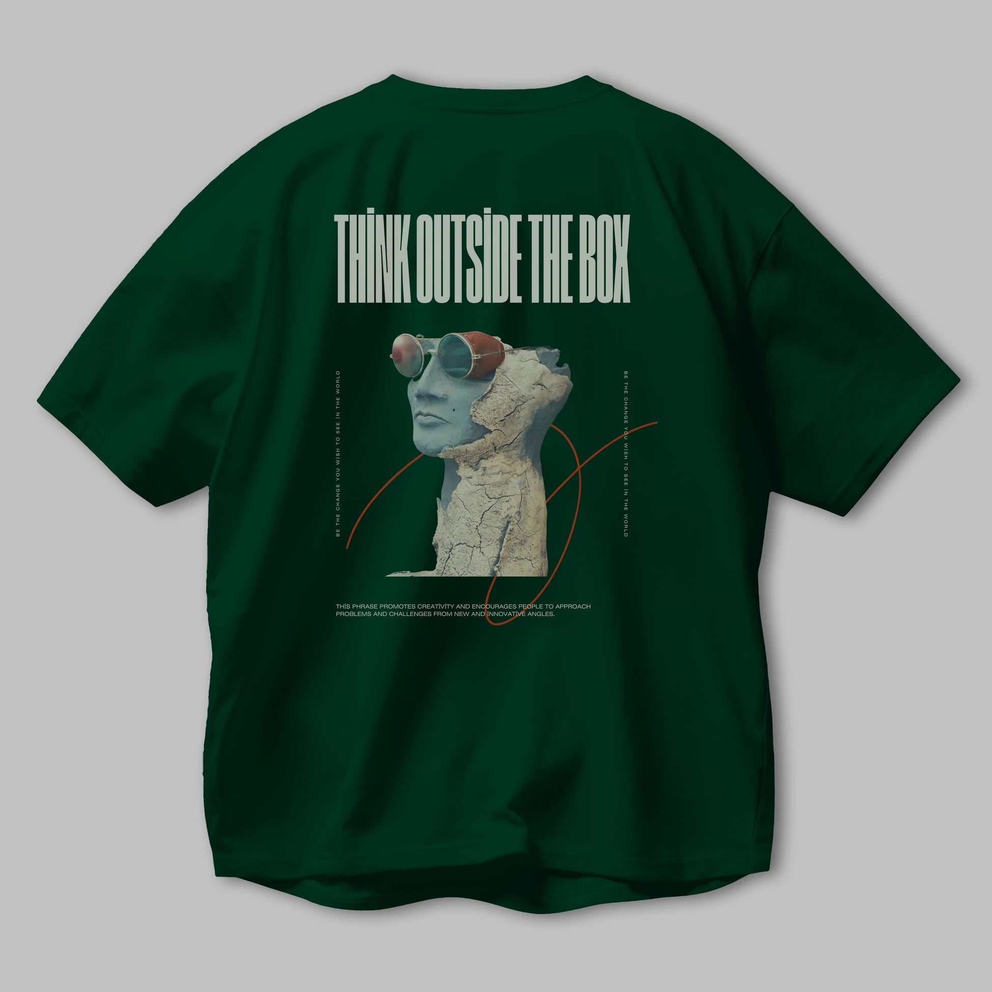 Think Outside The Box Arka Baskılı Oversize t-shirt Erkek Kadın Unisex
