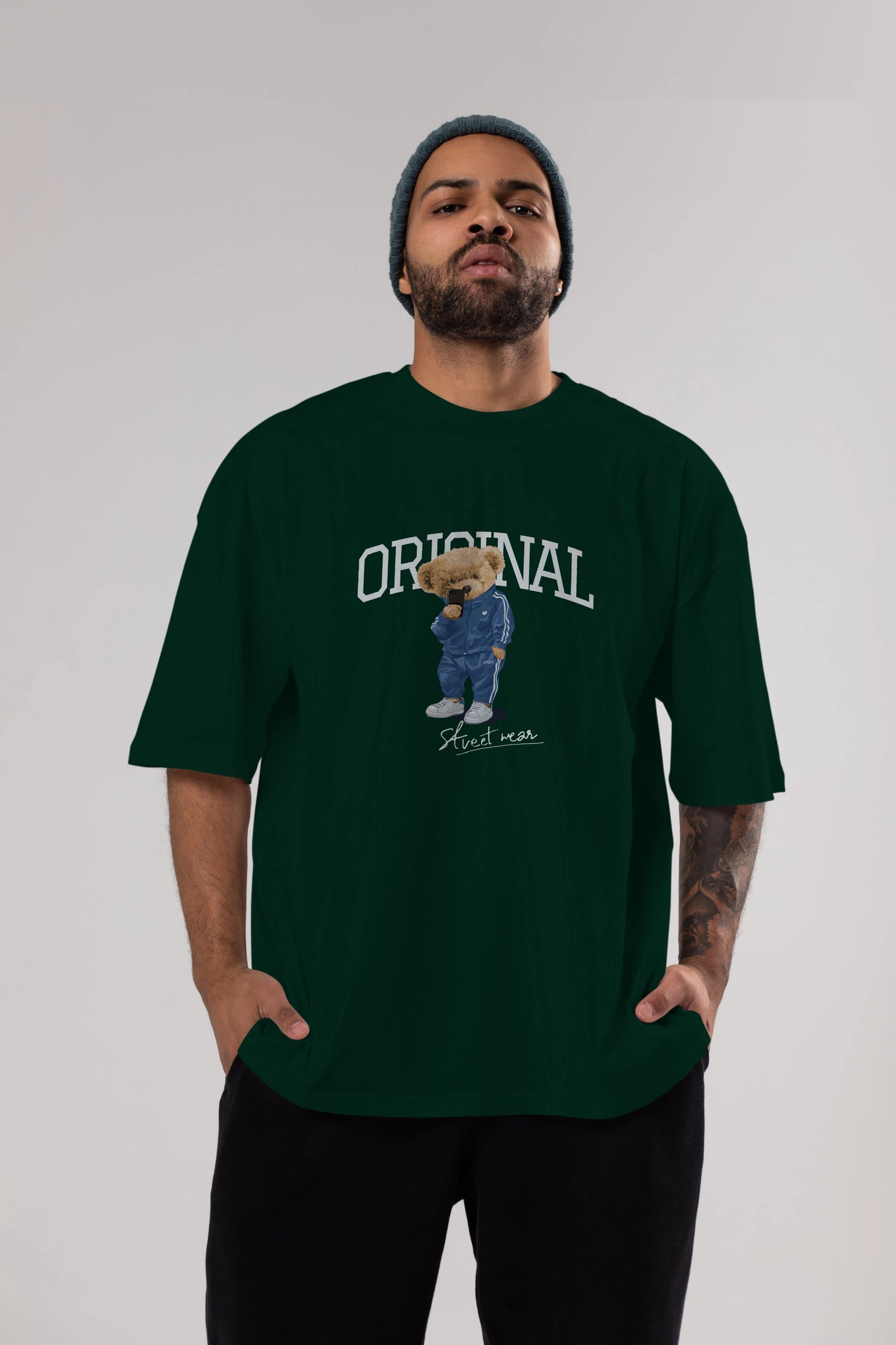 Teddy Bear Original Ön Baskılı Oversize t-shirt Erkek Kadın Unisex %100 Pamuk