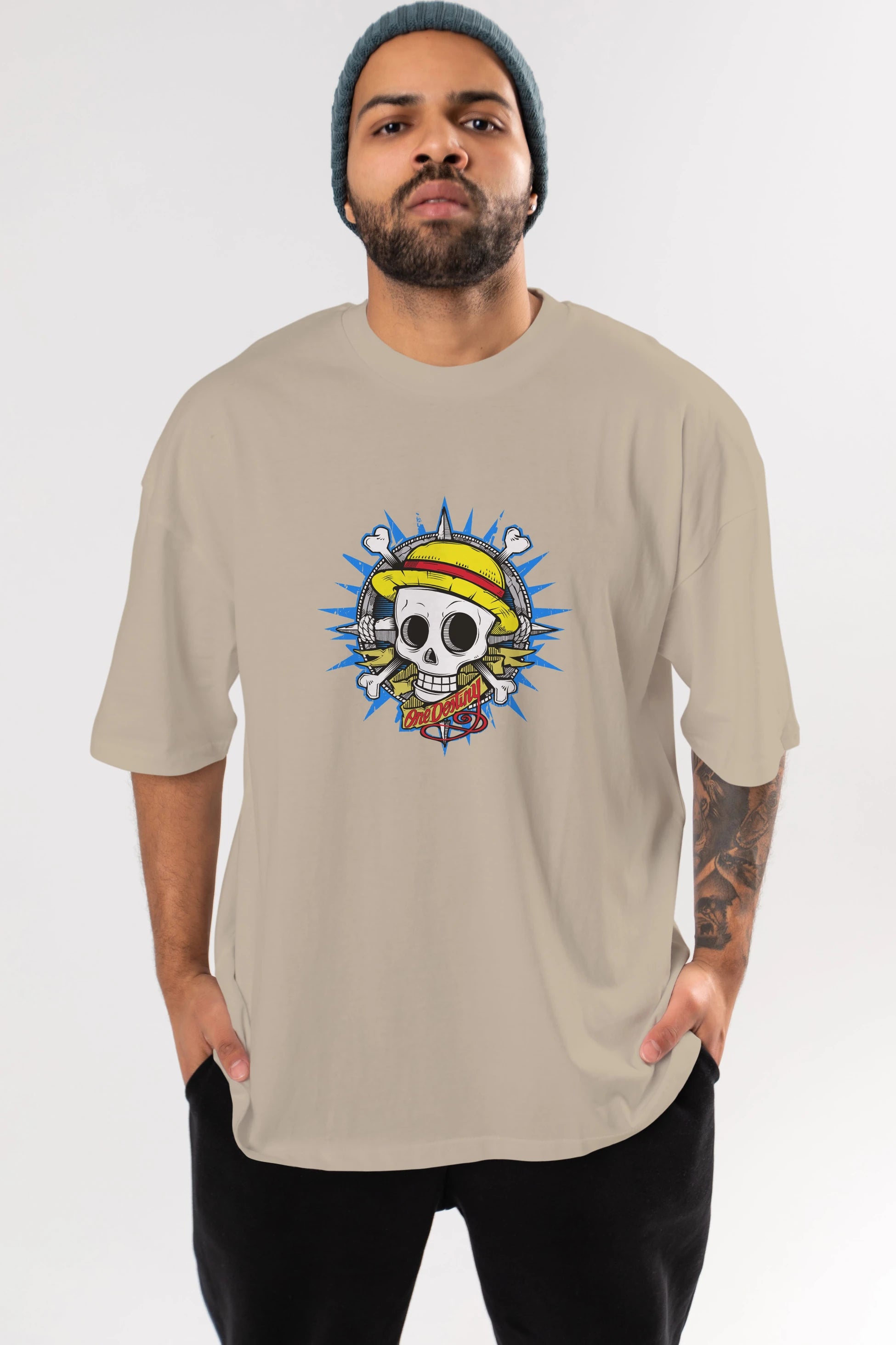 One destiny Anime Ön Baskılı Oversize t-shirt Erkek Kadın Unisex