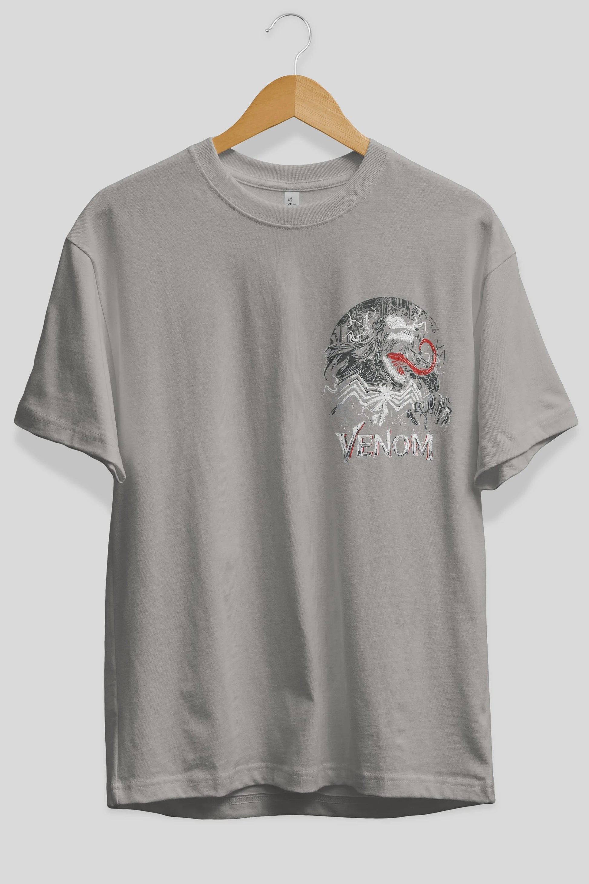 Venom (13) Ön Sol Baskılı Oversize t-shirt Erkek Kadın Unisex %100 Pamuk Bisiklet Yaka tişort