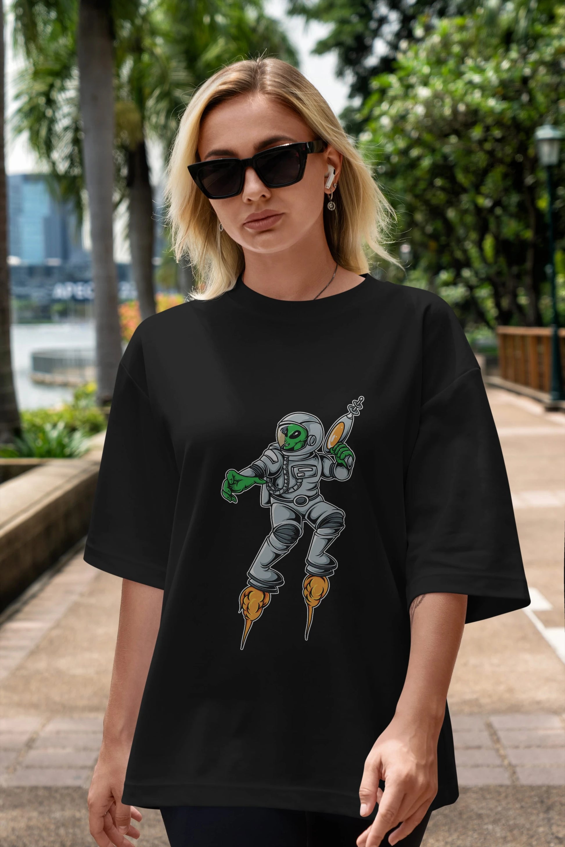 Alien Wars Tshirt Ön Baskılı Oversize t-shirt Erkek Kadın Unisex