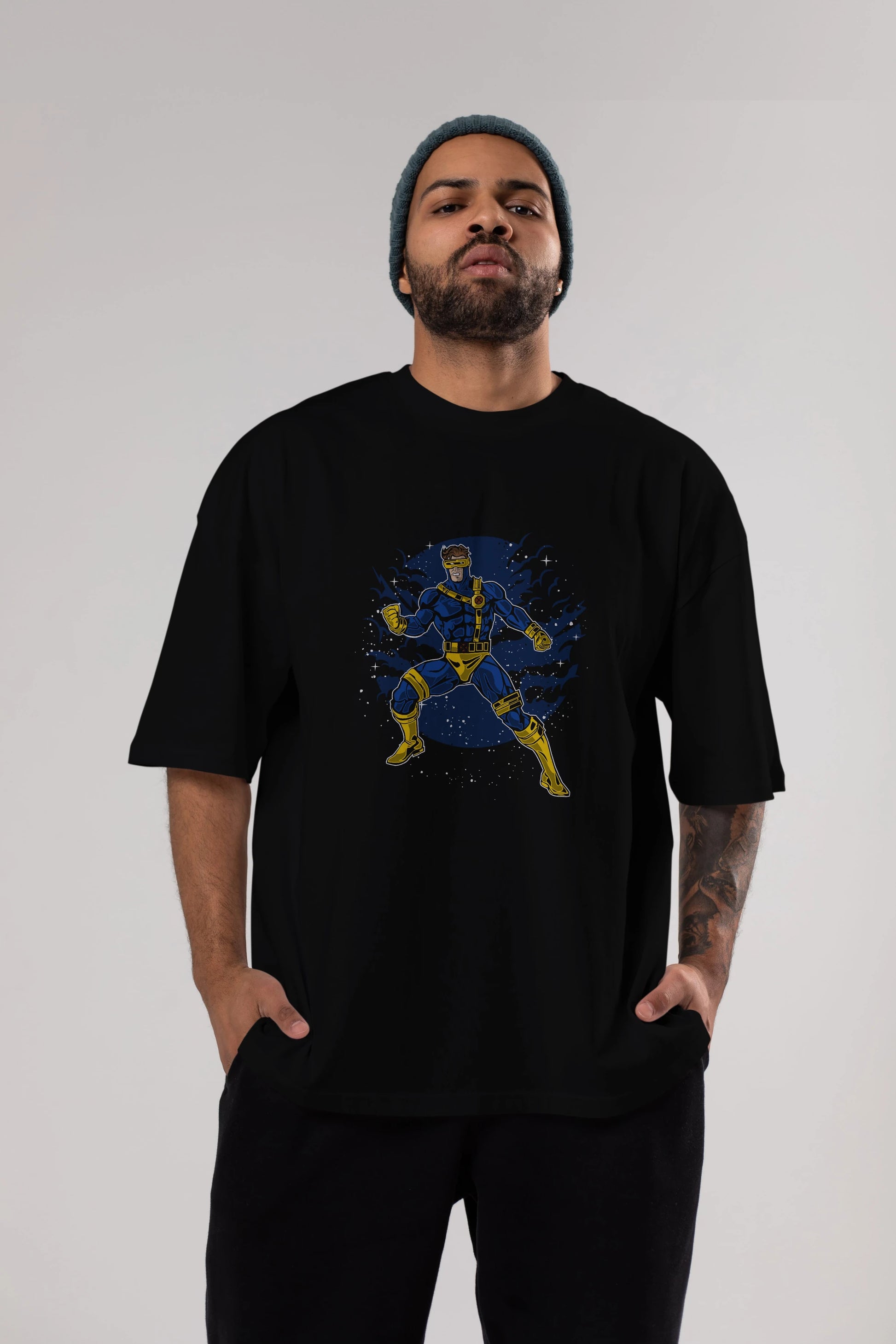 CYCLOPS Ön Baskılı Oversize t-shirt Erkek Kadın Unisex %100 Pamuk tişort