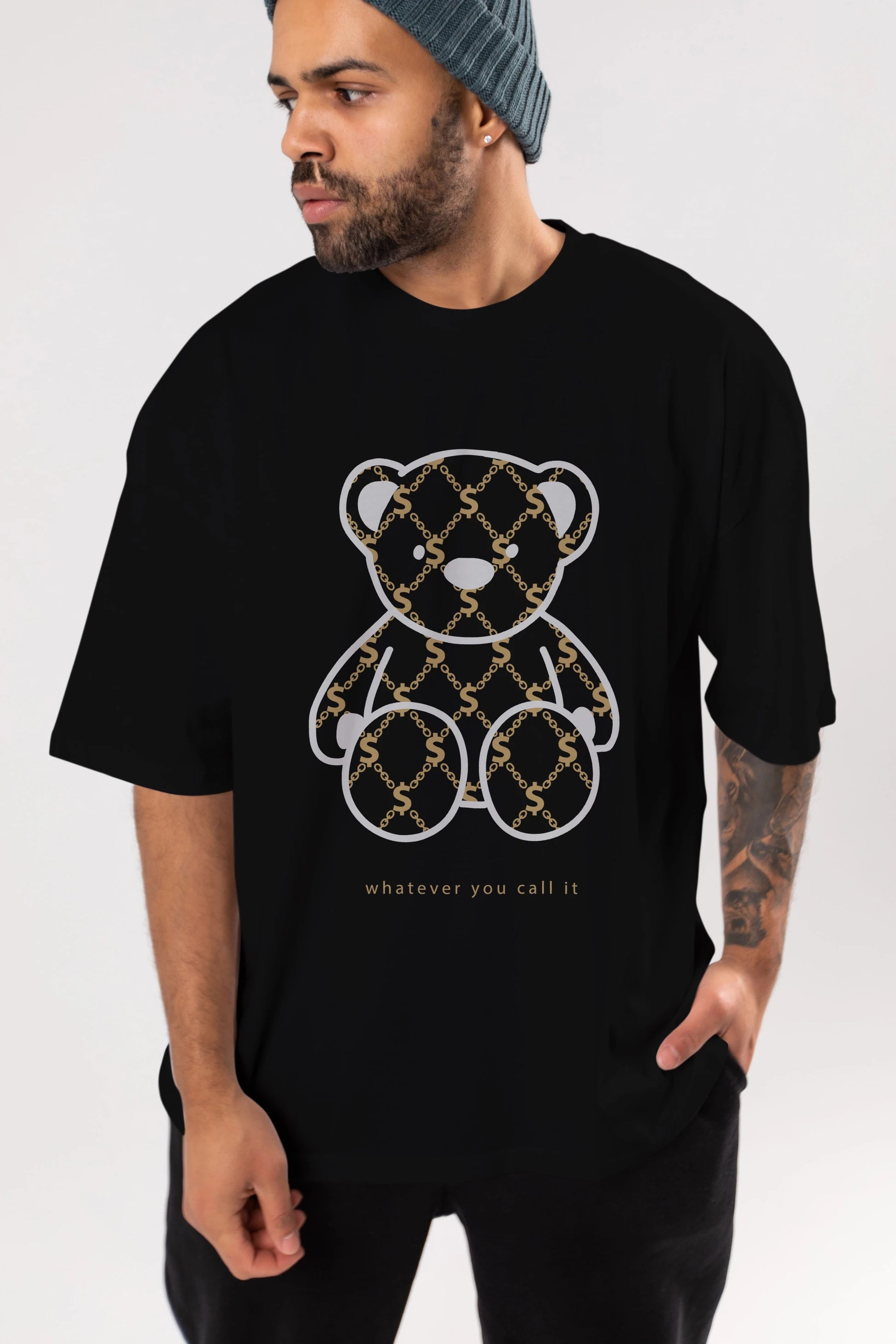 Whatever you Bear Ön Baskılı Oversize t-shirt Erkek Kadın Unisex