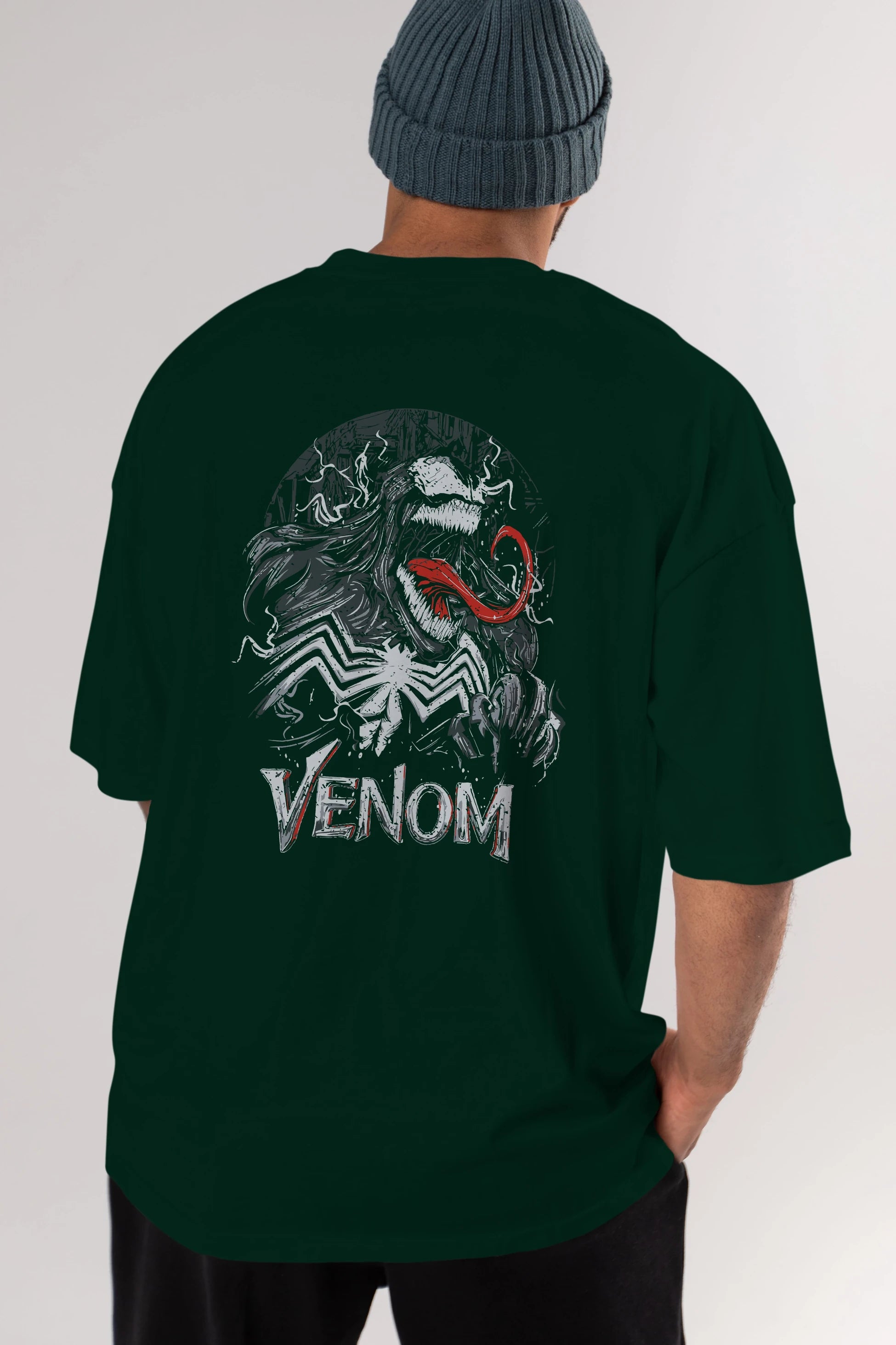 Venom (13) Arka Baskılı Oversize t-shirt Erkek Kadın Unisex %100 Pamuk Bisiklet Yaka tişort