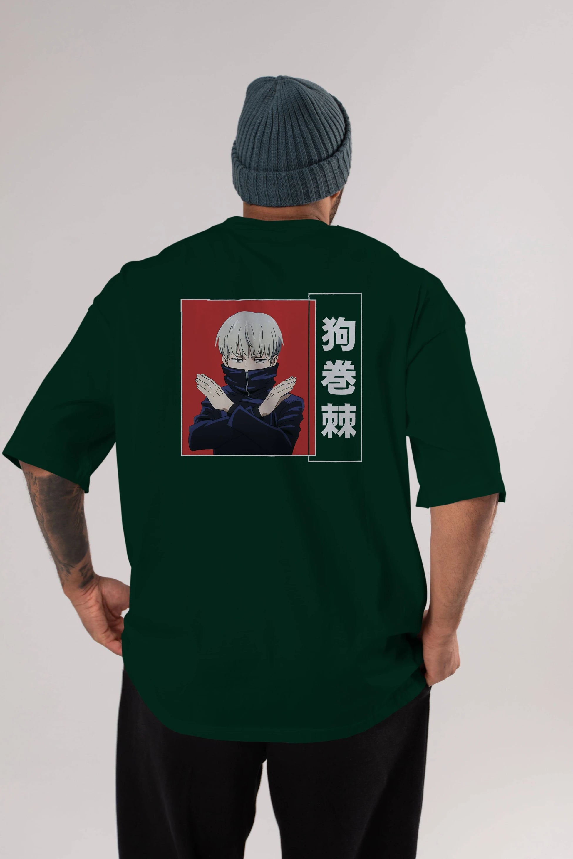 Toge Inumaki Anime Arka Baskılı Oversize t-shirt Erkek Kadın Unisex