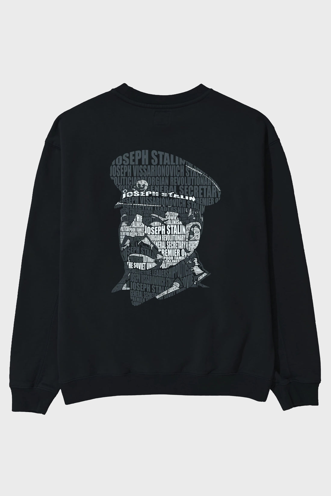 Joseph Stalin Calligram Arka Baskılı Oversize Sweatshirt Erkek Kadın Unisex