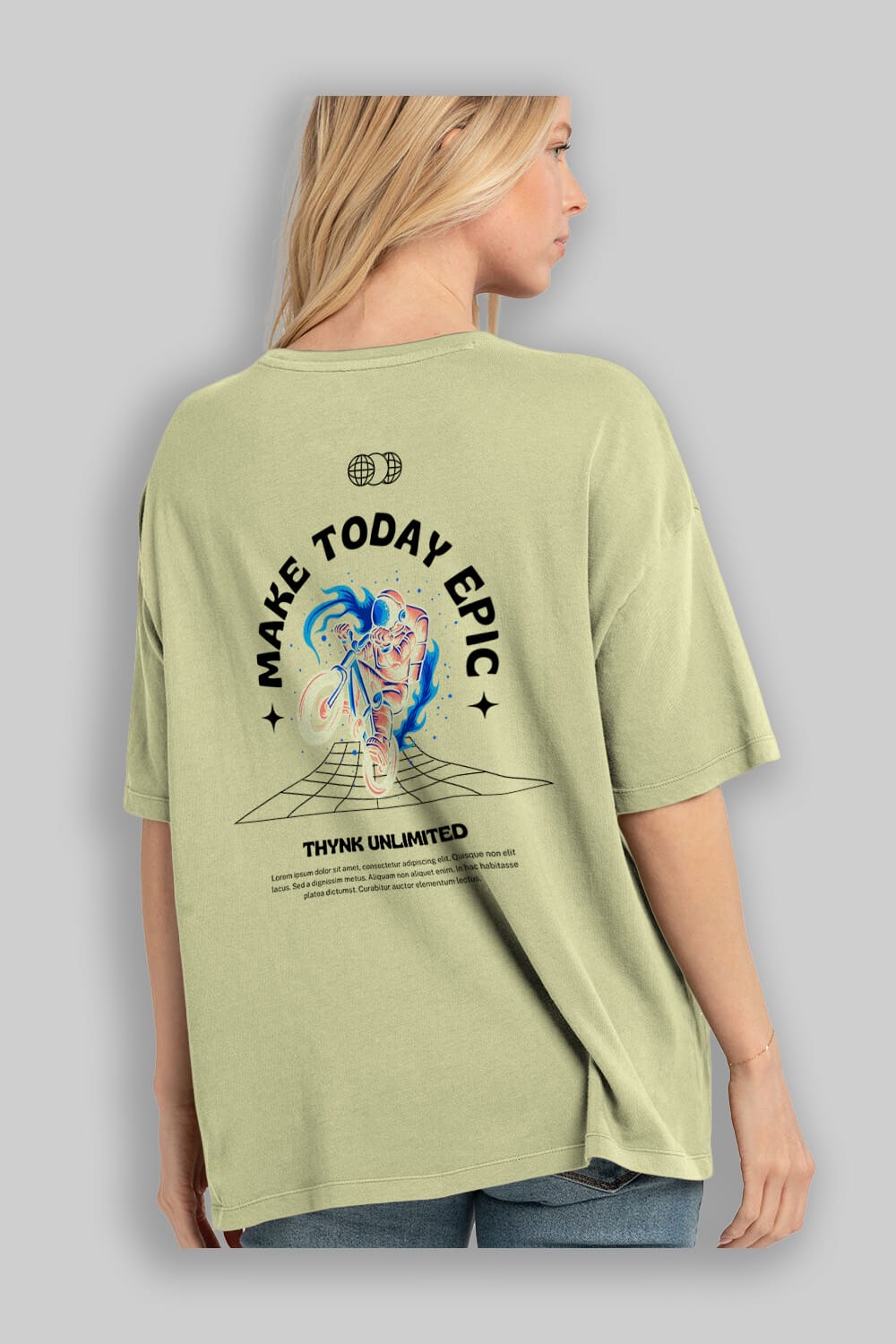 Make Today Epic Arka Baskılı Oversize t-shirt Erkek Kadın Unisex