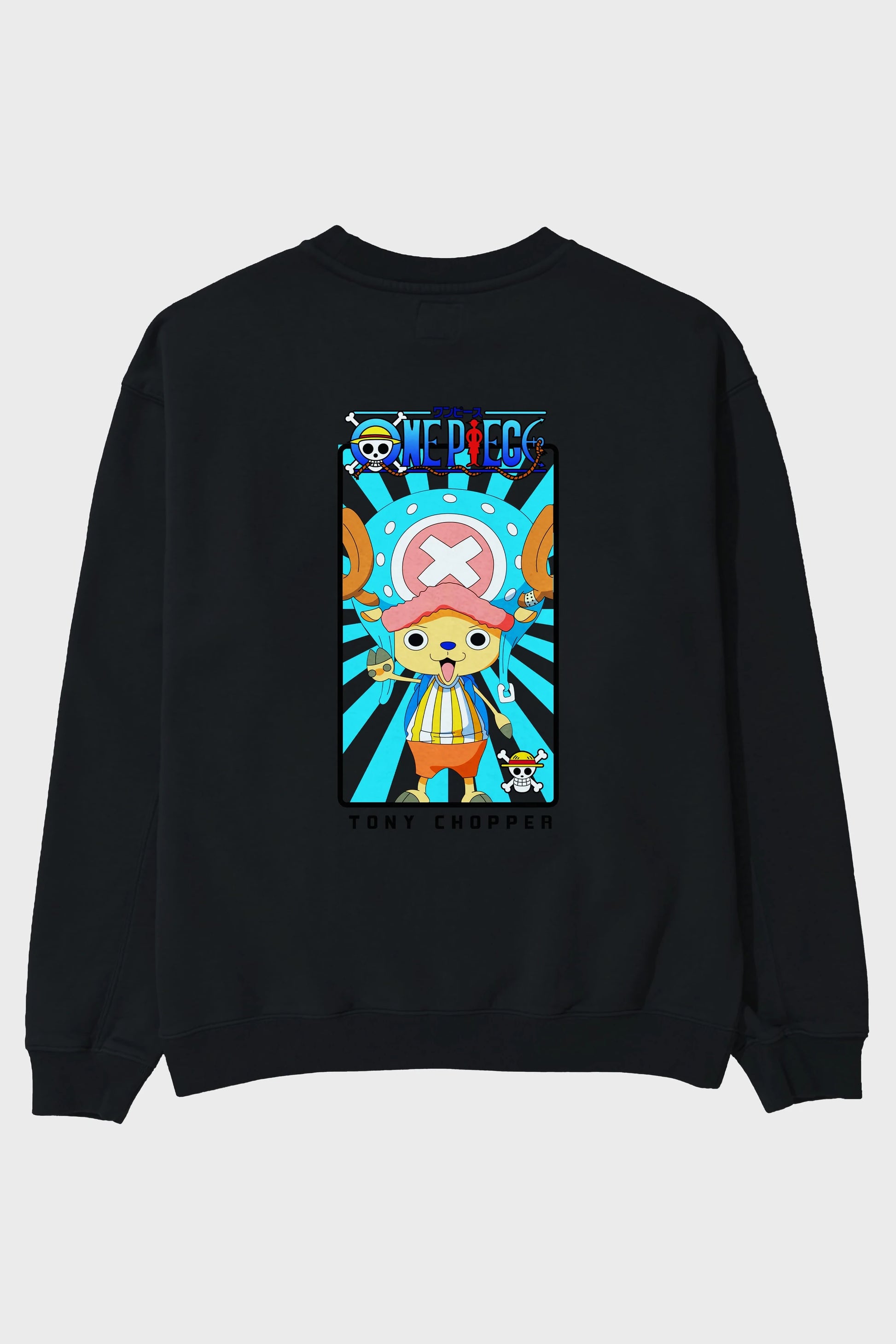 Chopper Arka Baskılı Anime Oversize Sweatshirt Erkek Kadın Unisex