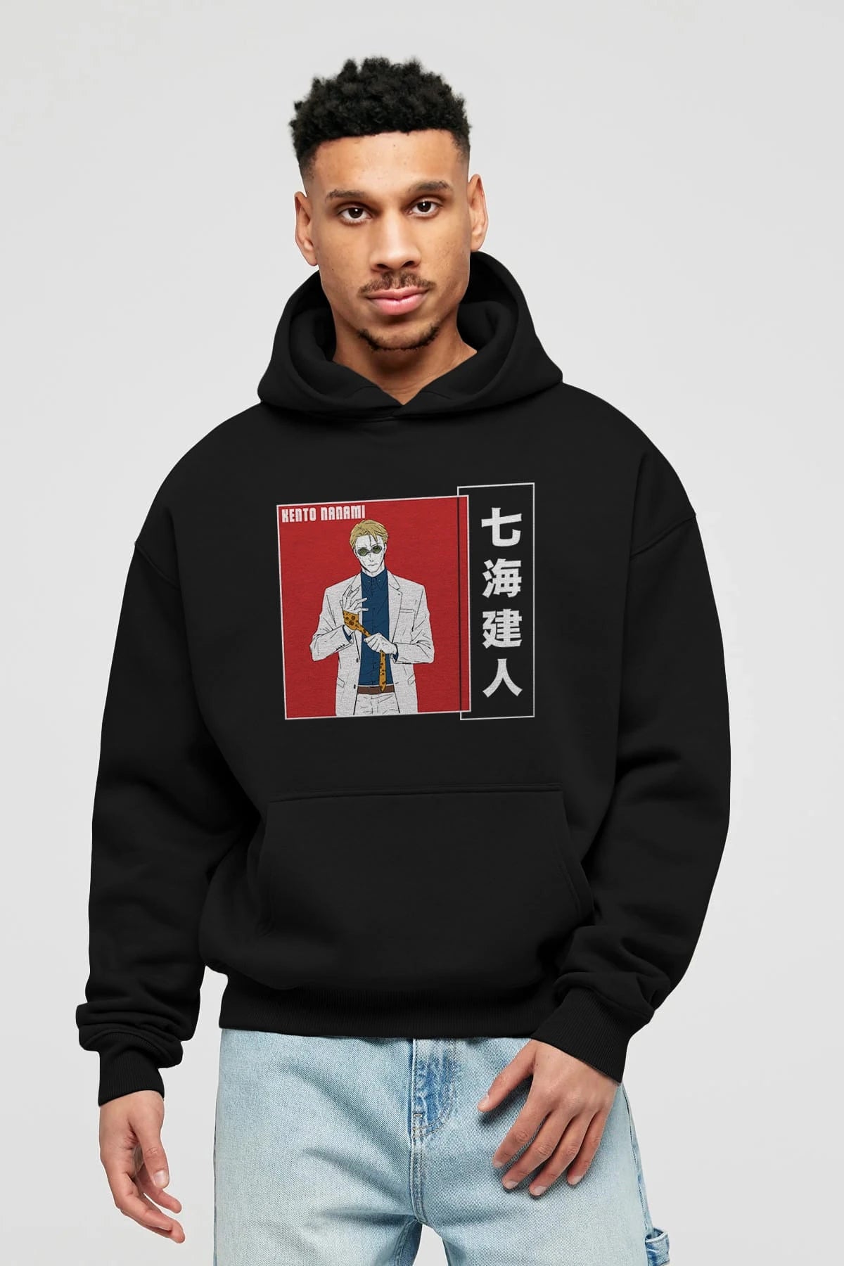 Kento Nanami 1 Anime Ön Baskılı Hoodie Oversize Kapüşonlu Sweatshirt Erkek Kadın Unisex