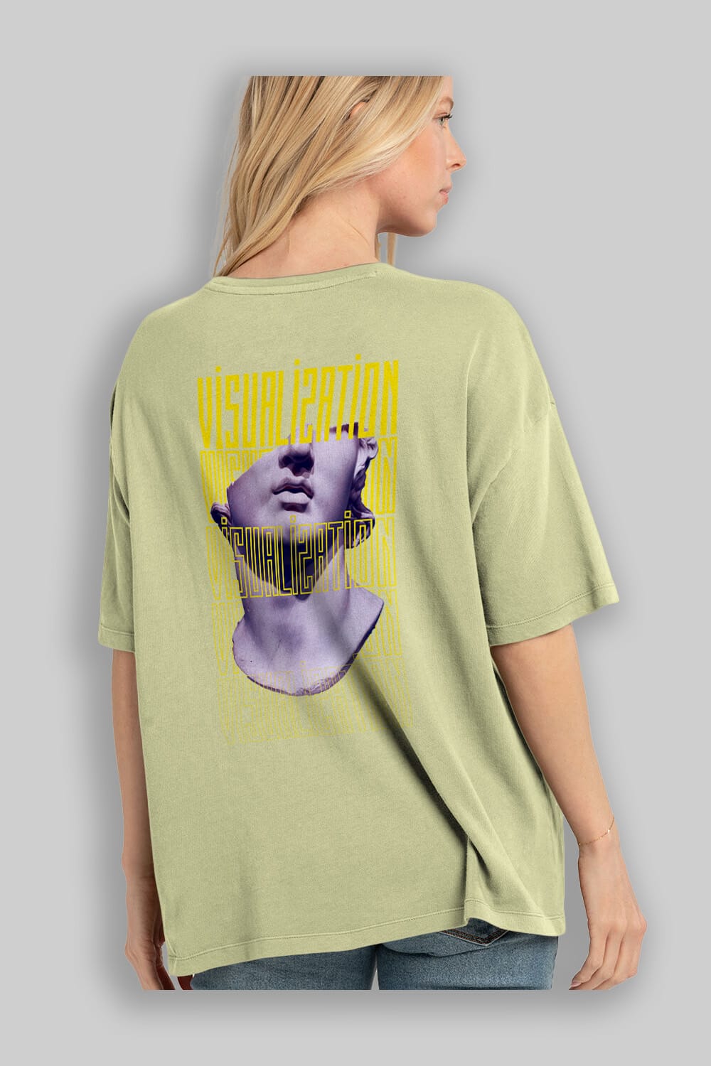 Visualization Yazılı Arka Baskılı Oversize t-shirt Erkek Kadın Unisex