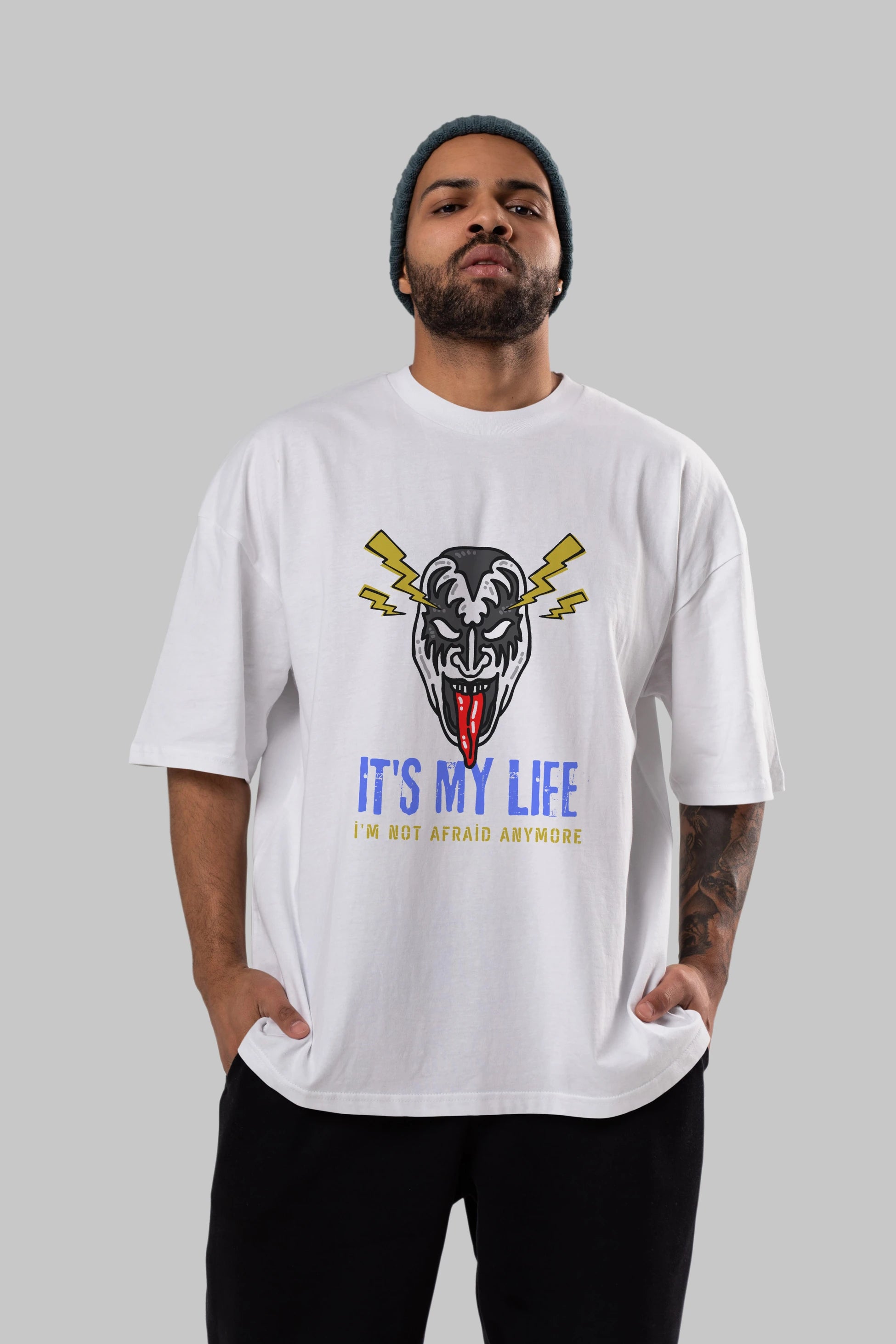 Its My Life Yazılı Ön Baskılı Oversize t-shirt Erkek Kadın Unisex