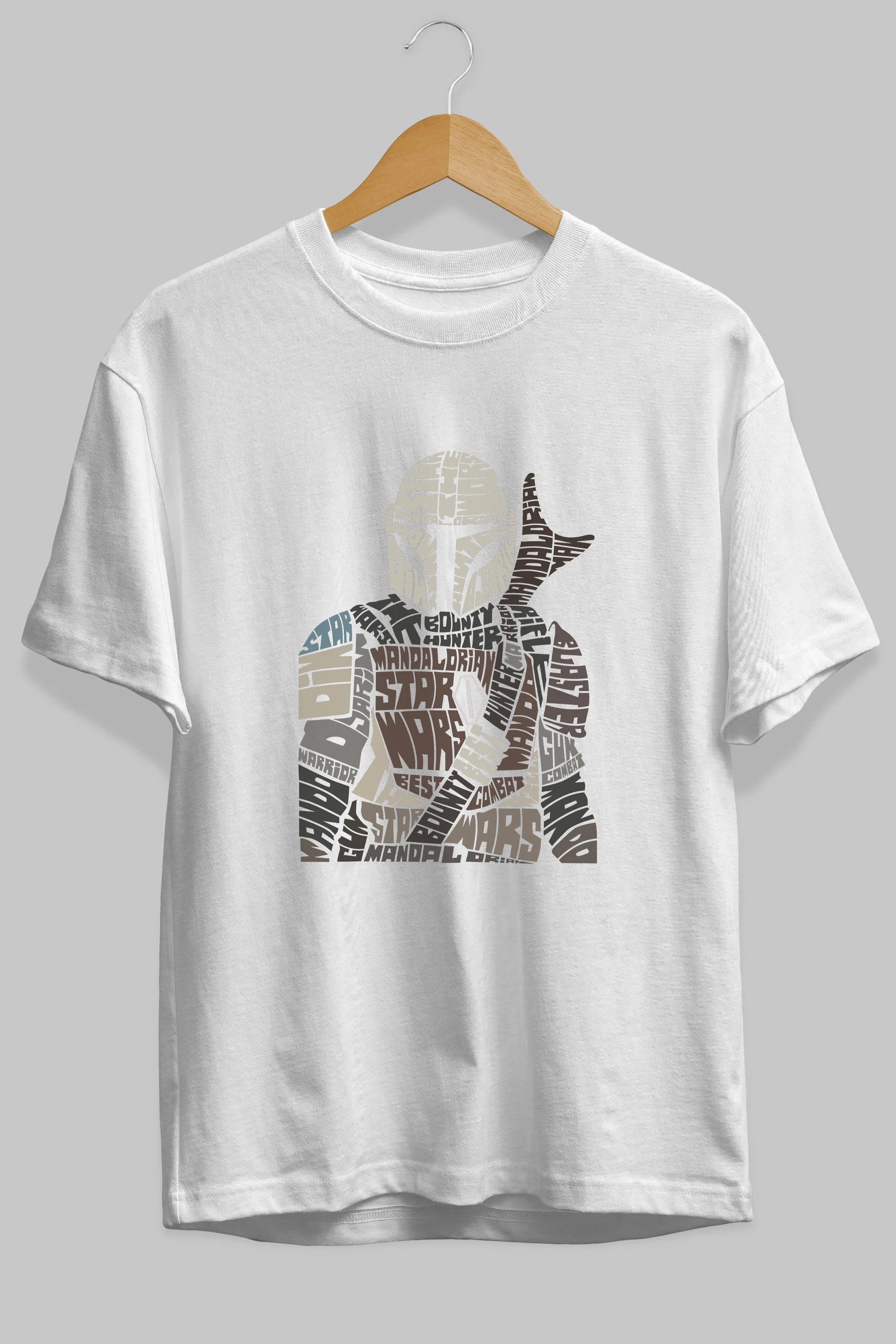 Mandalorian Ön Baskılı Oversize t-shirt %100 pamuk Erkek Kadın Unisex