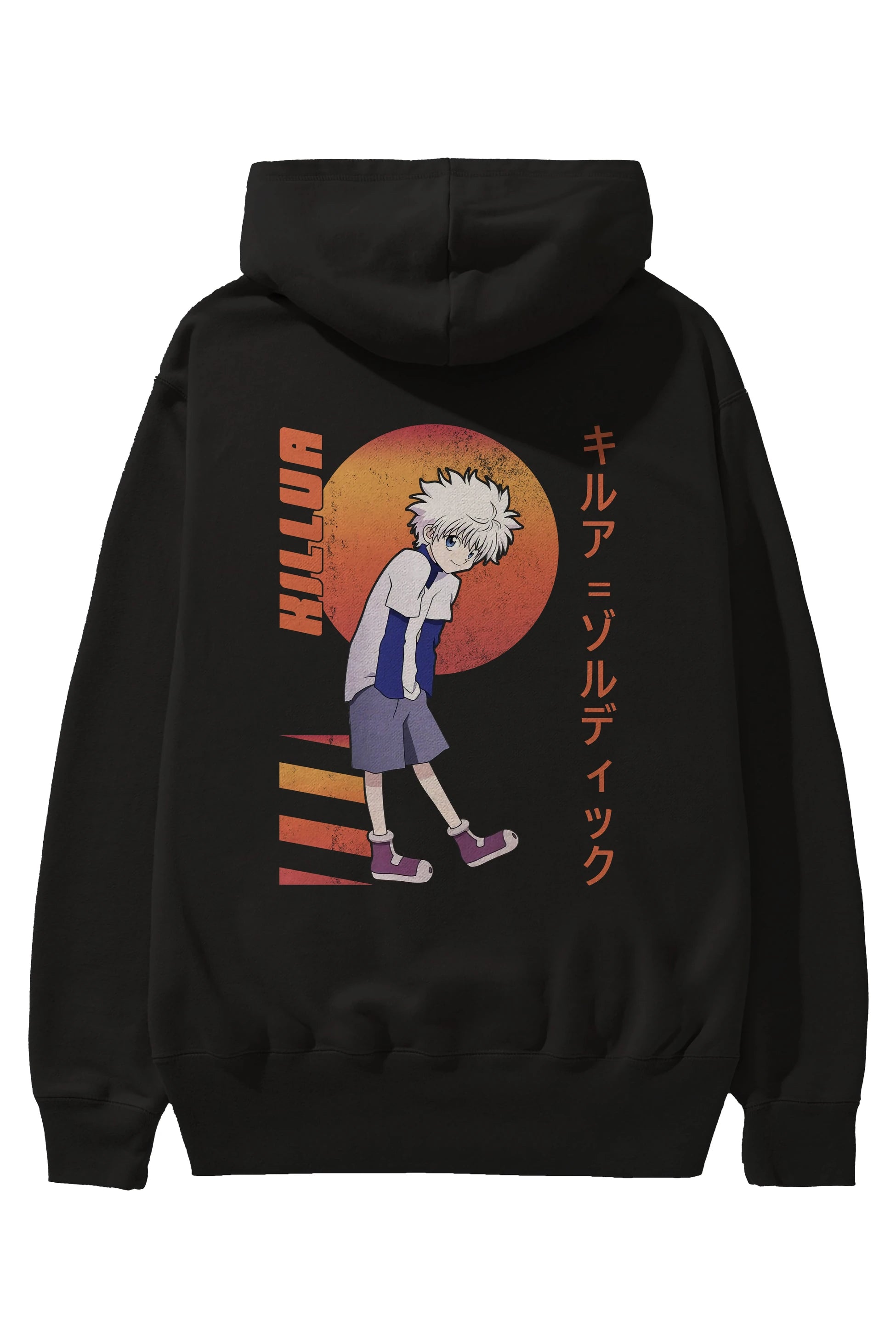 Killua Zoldyck 5 2 Anime Arka Baskılı Hoodie Oversize Kapüşonlu Sweatshirt Erkek Kadın Unisex