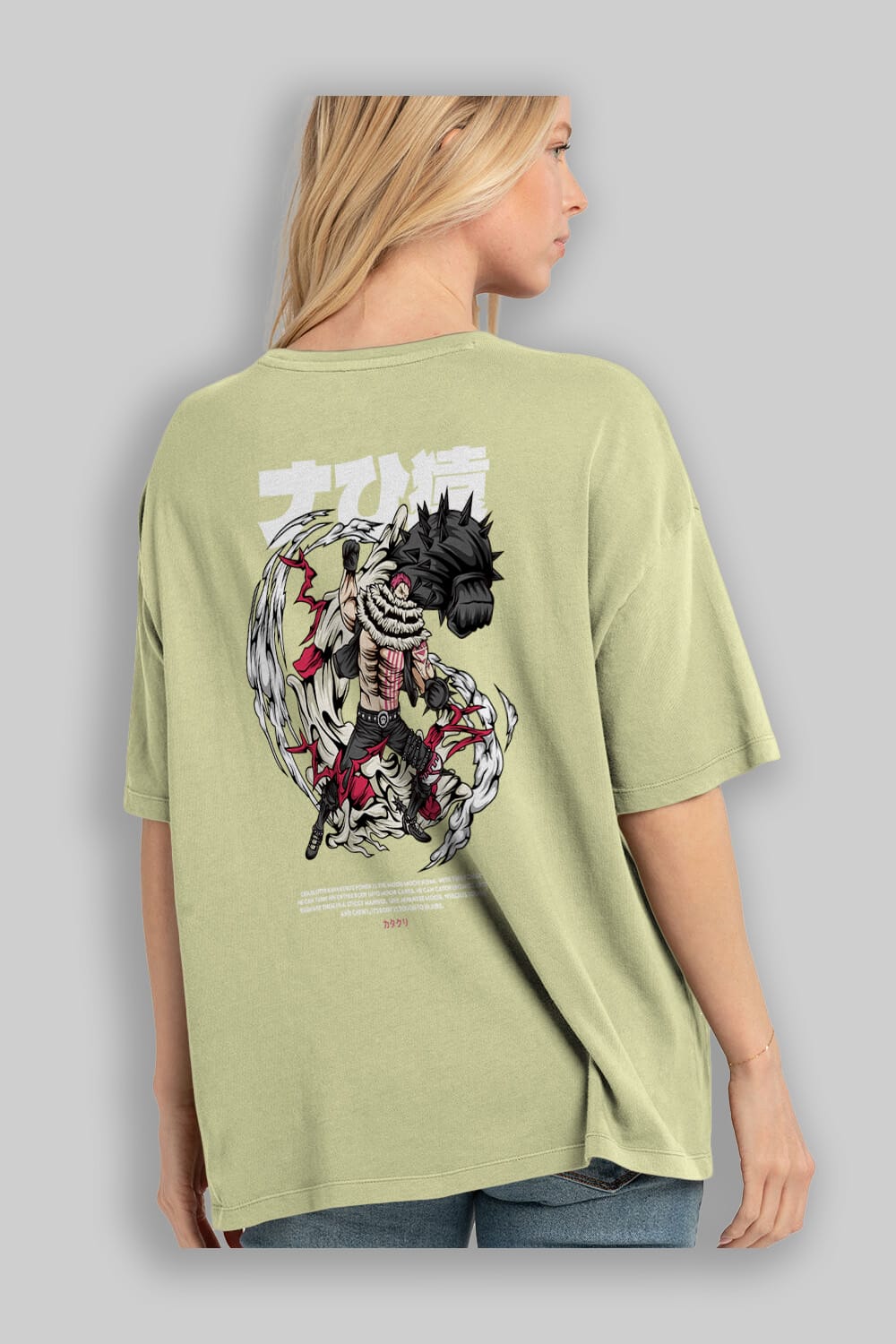 Katakuri Anime Arka Baskılı Oversize t-shirt Erkek Kadın Unisex