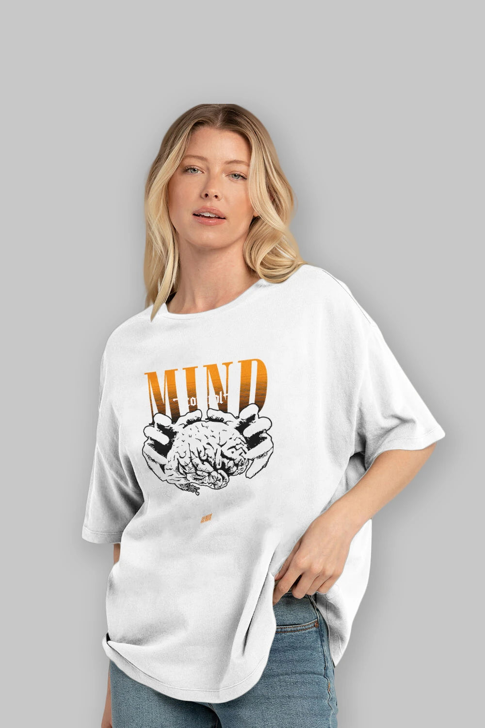 Mind Control Ön Baskılı Oversize t-shirt Erkek Kadın Unisex