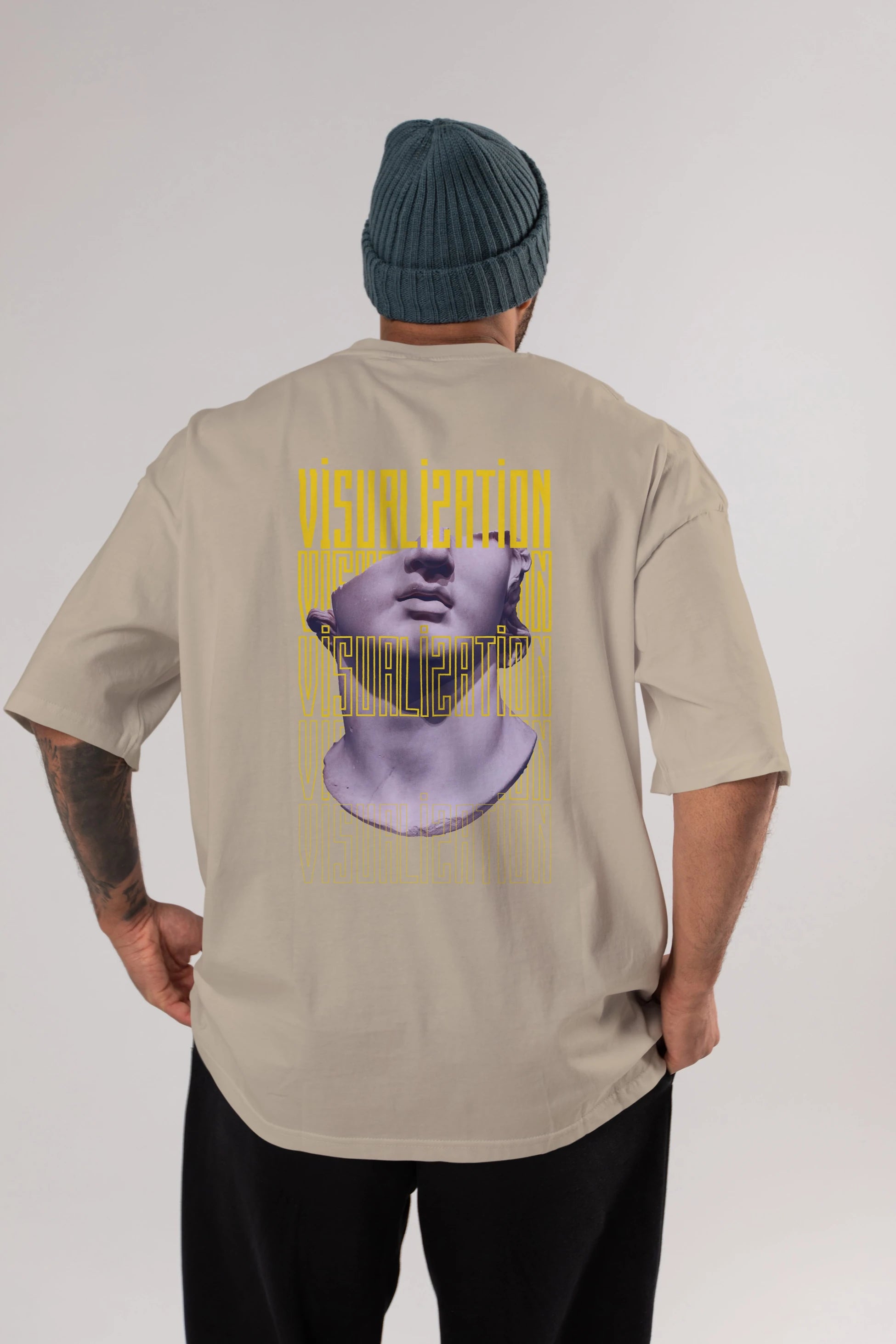 Visualization Yazılı Arka Baskılı Oversize t-shirt Erkek Kadın Unisex
