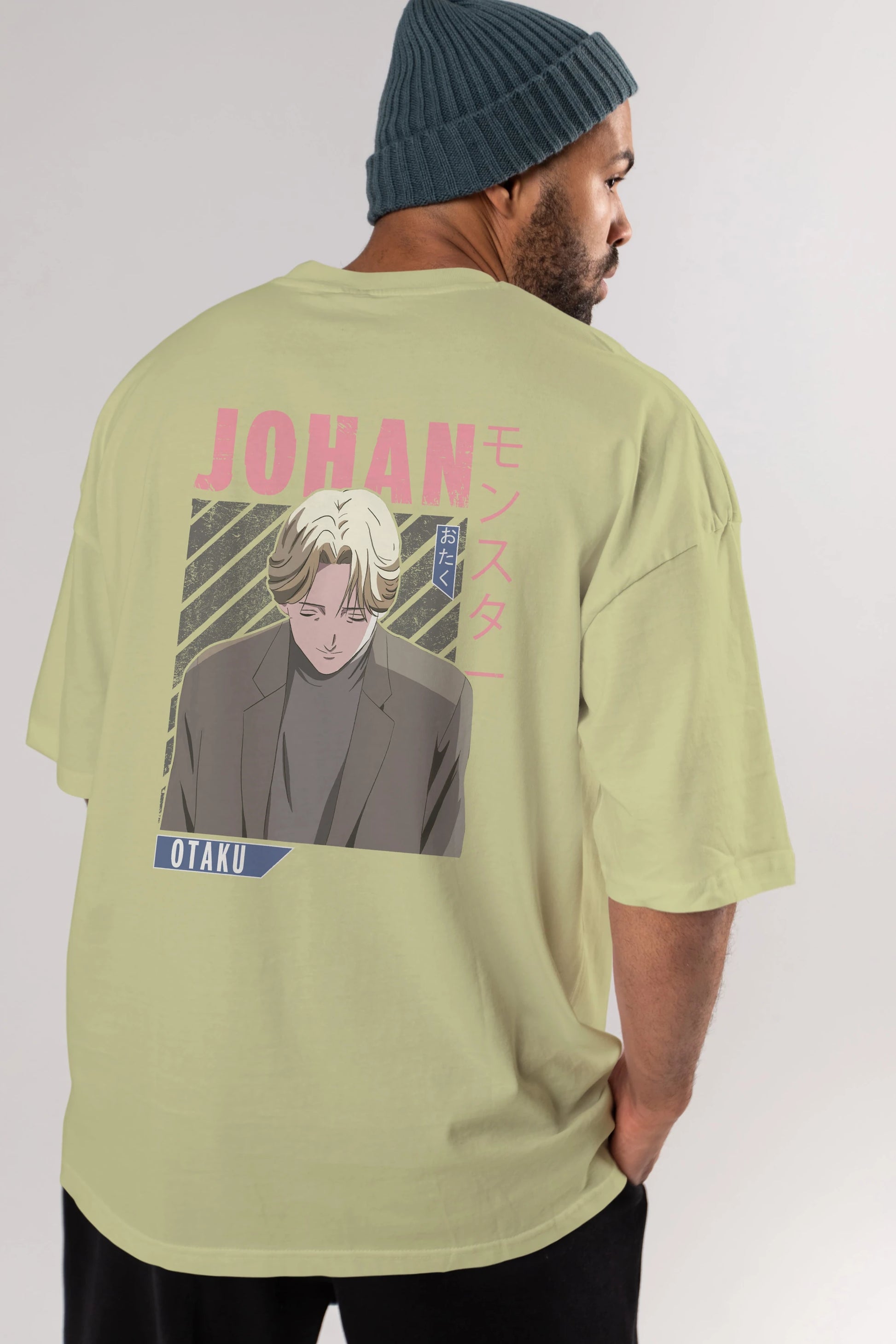 Johan Liebert MONSTER Anime Arka Baskılı Oversize t-shirt Erkek Kadın Unisex