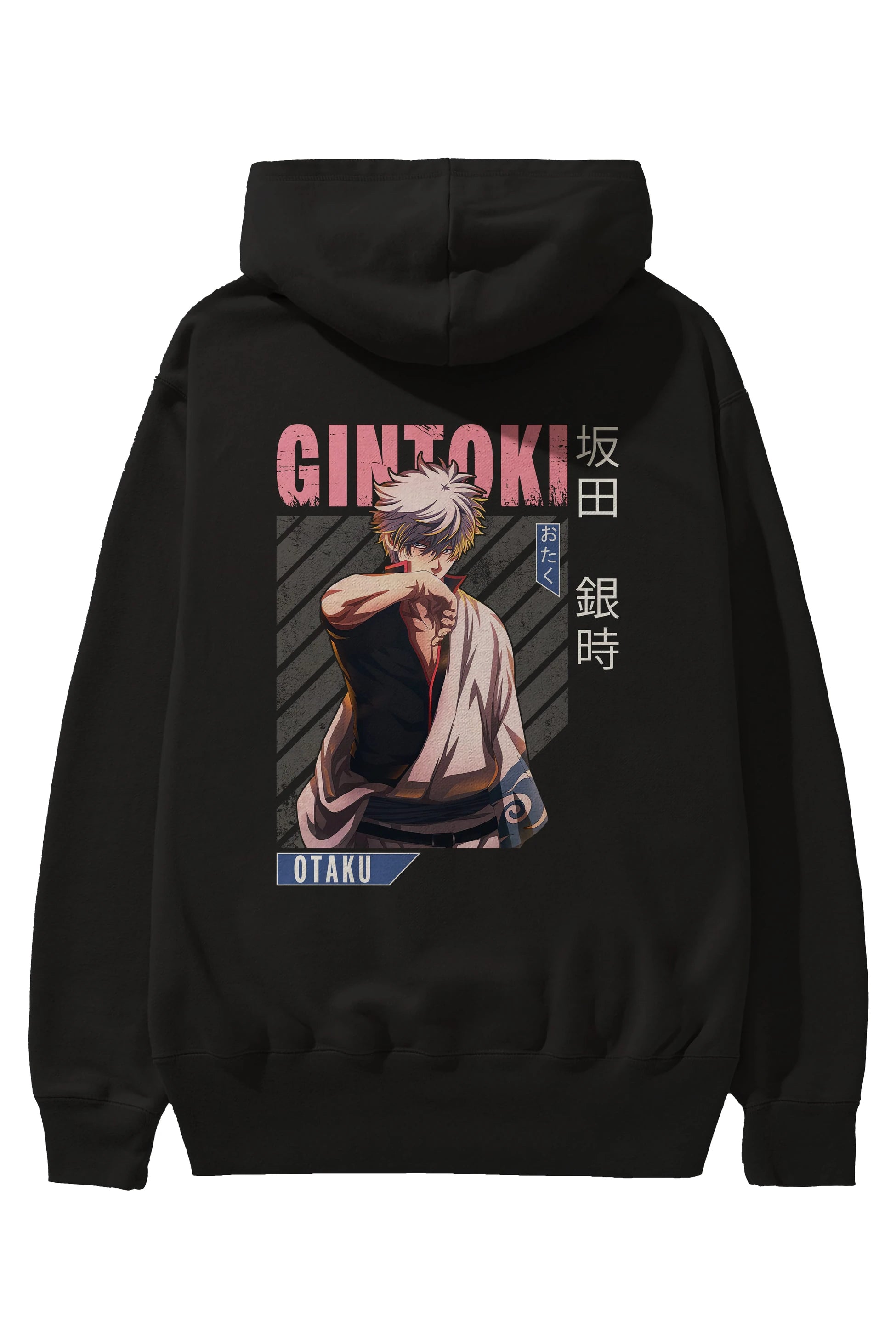 Gintoki Sakata Anime Arka Baskılı Hoodie Oversize Kapüşonlu Sweatshirt Erkek Kadın Unisex