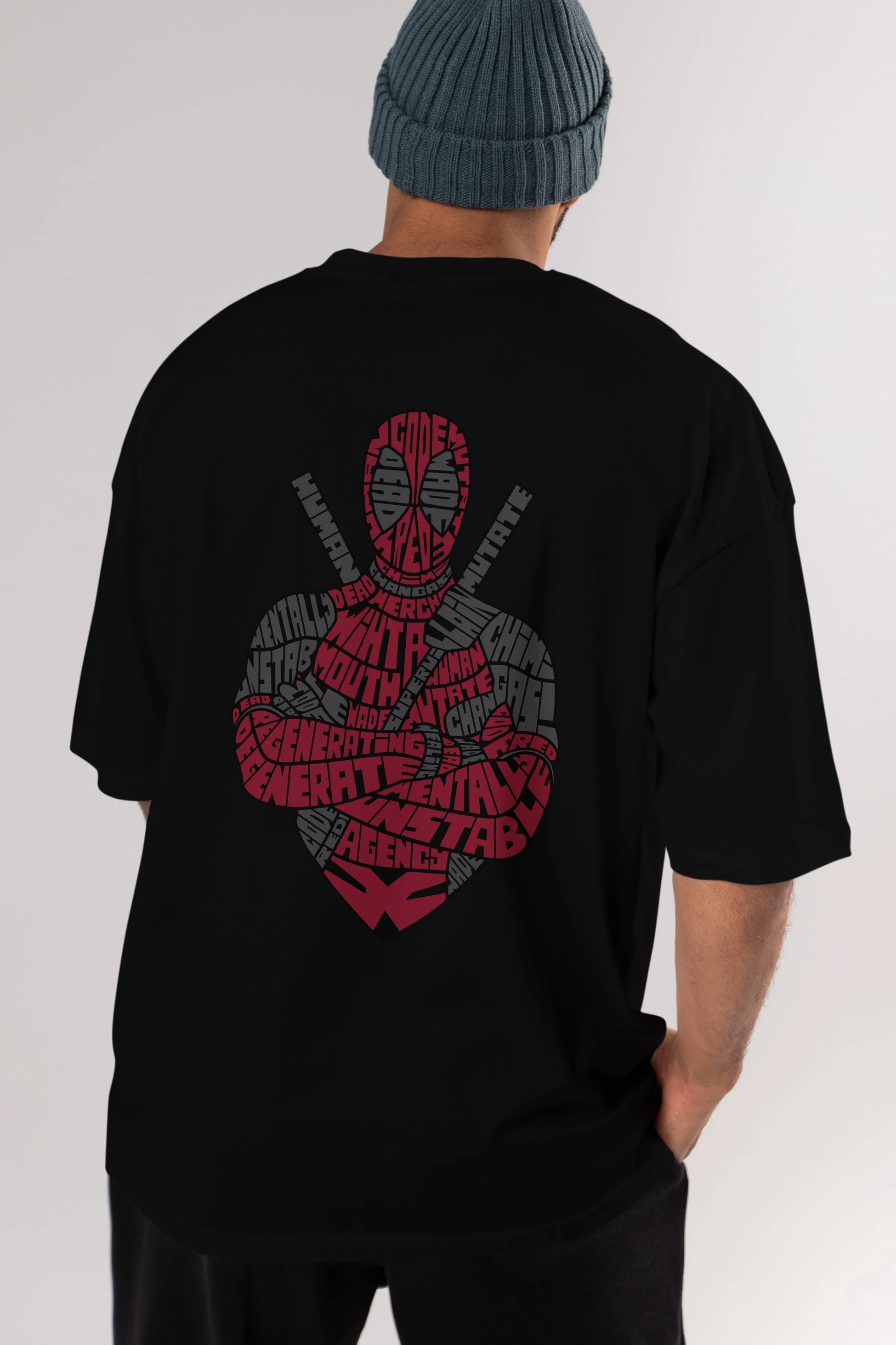Dead Red Arka Baskılı Oversize t-shirt %100 pamuk Erkek Kadın Unisex