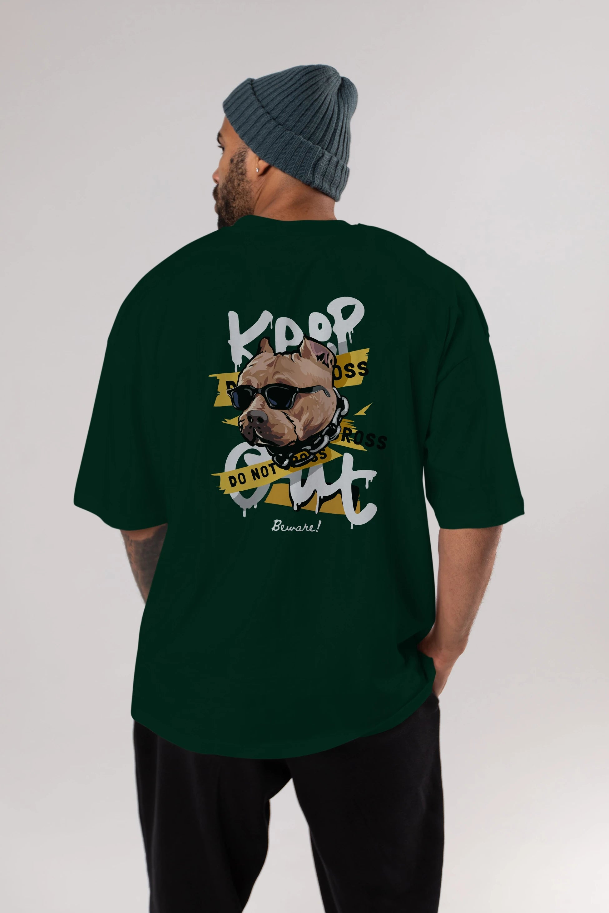 Teddy Bear Keep Arka Baskılı Oversize t-shirt Erkek Kadın Unisex %100 Pamuk