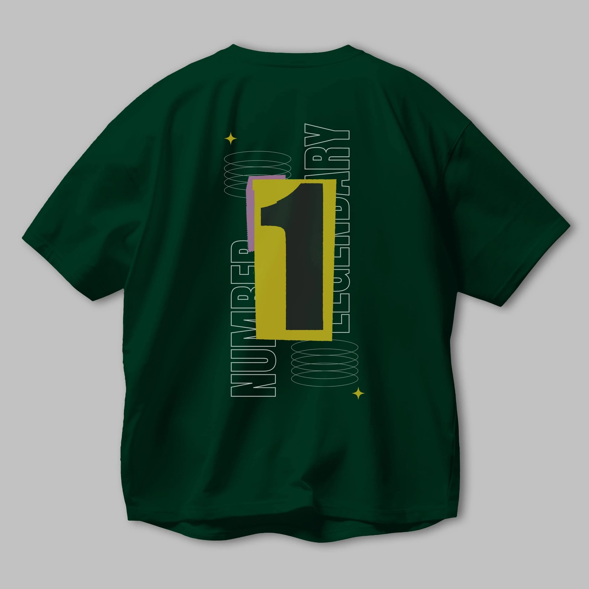 Number 1 Yazılı Arka Baskılı Oversize t-shirt Erkek Kadın Unisex