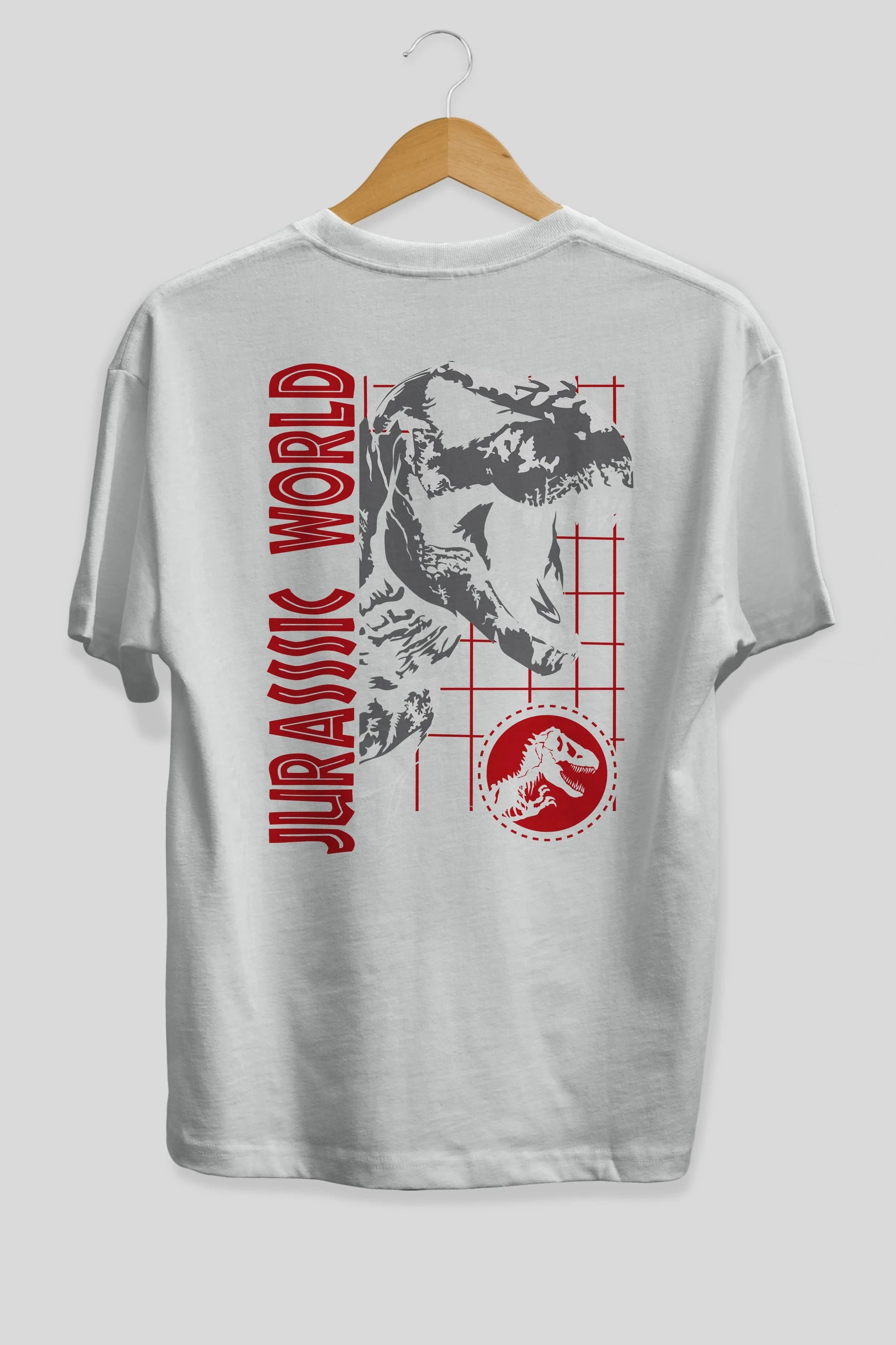 Jurassic Park (2) Arka Baskılı Oversize t-shirt Erkek Kadın Unisex %100 Pamuk Bisiklet Yaka tişort