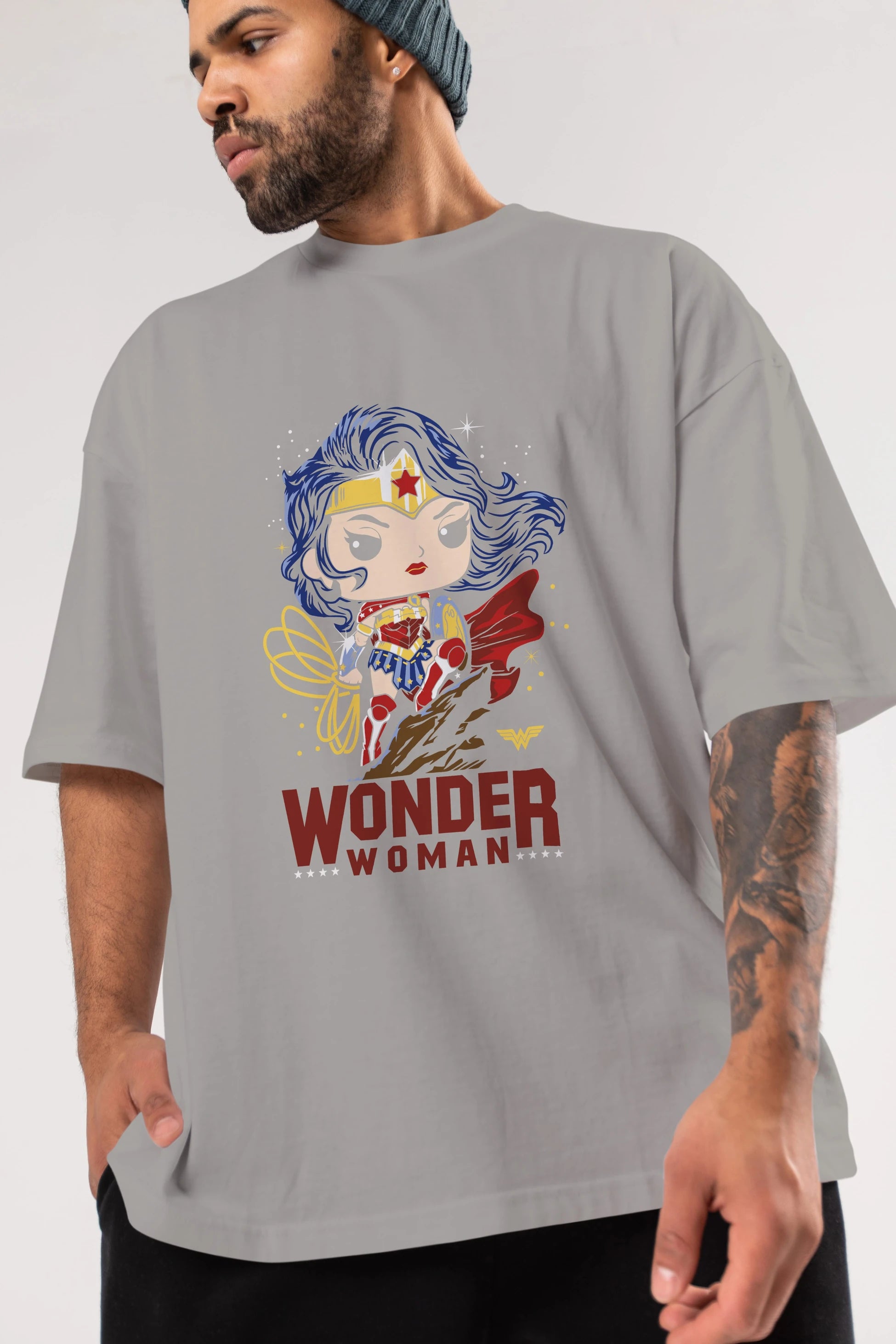 Wonder Woman (2) Ön Baskılı Oversize t-shirt Erkek Kadın Unisex %100 Pamuk Bisiklet Yaka tişort