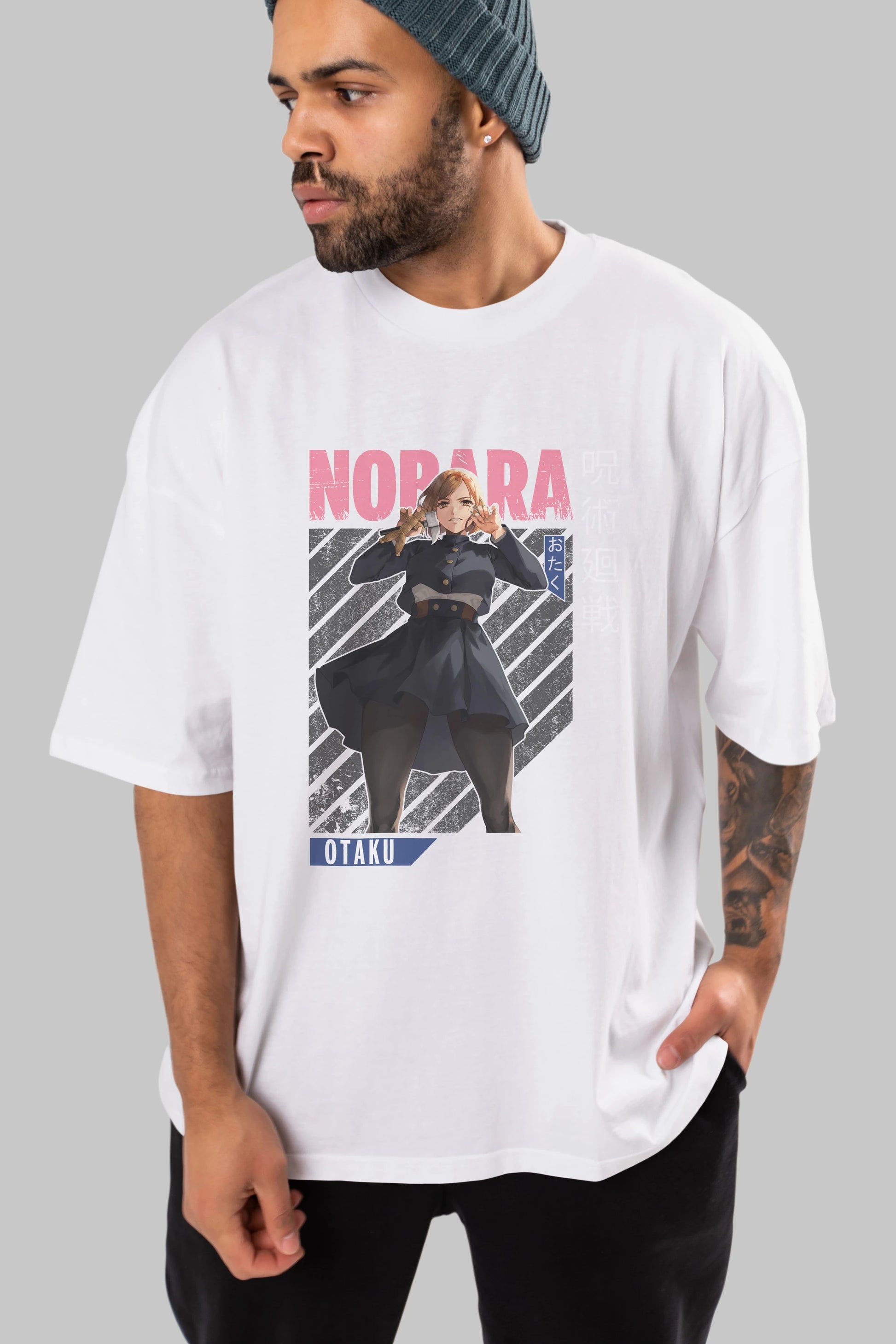 Nobara Kugisaki 4 Anime Ön Baskılı Oversize t-shirt %100 pamuk Erkek Kadın Unisex