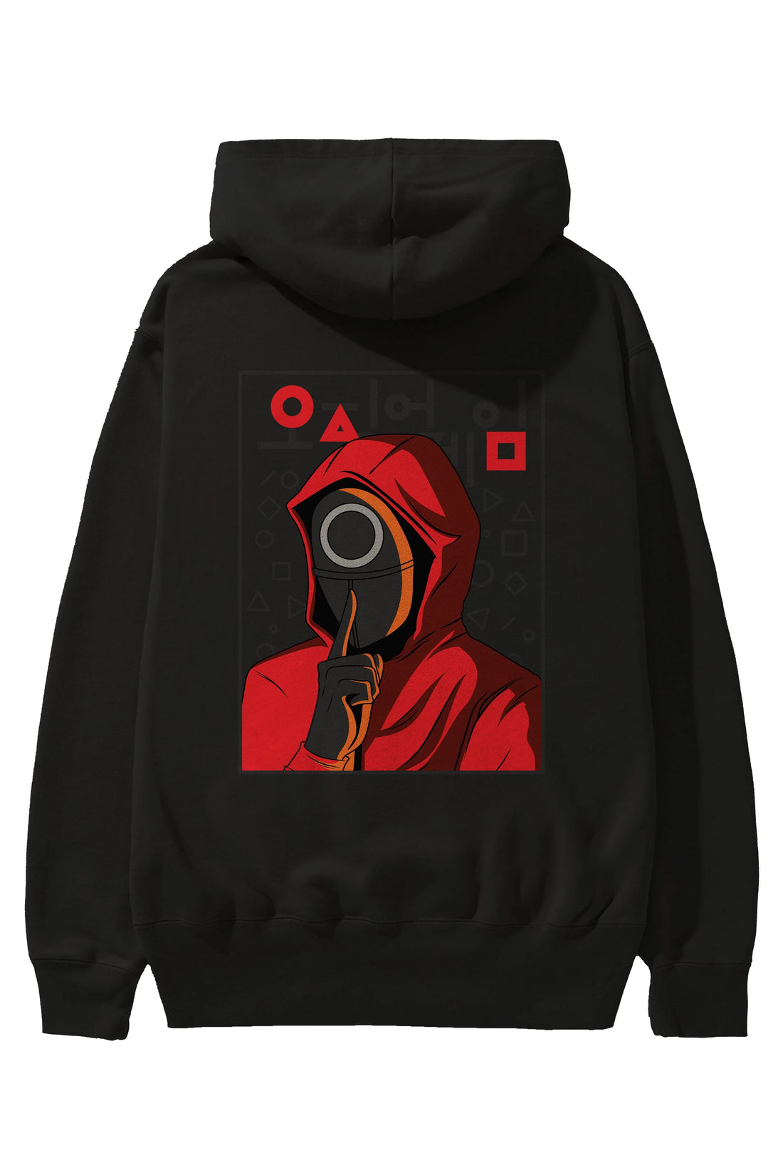 Squid Game (5) Arka Baskılı Hoodie Oversize Kapüşonlu Sweatshirt Erkek Kadın Unisex