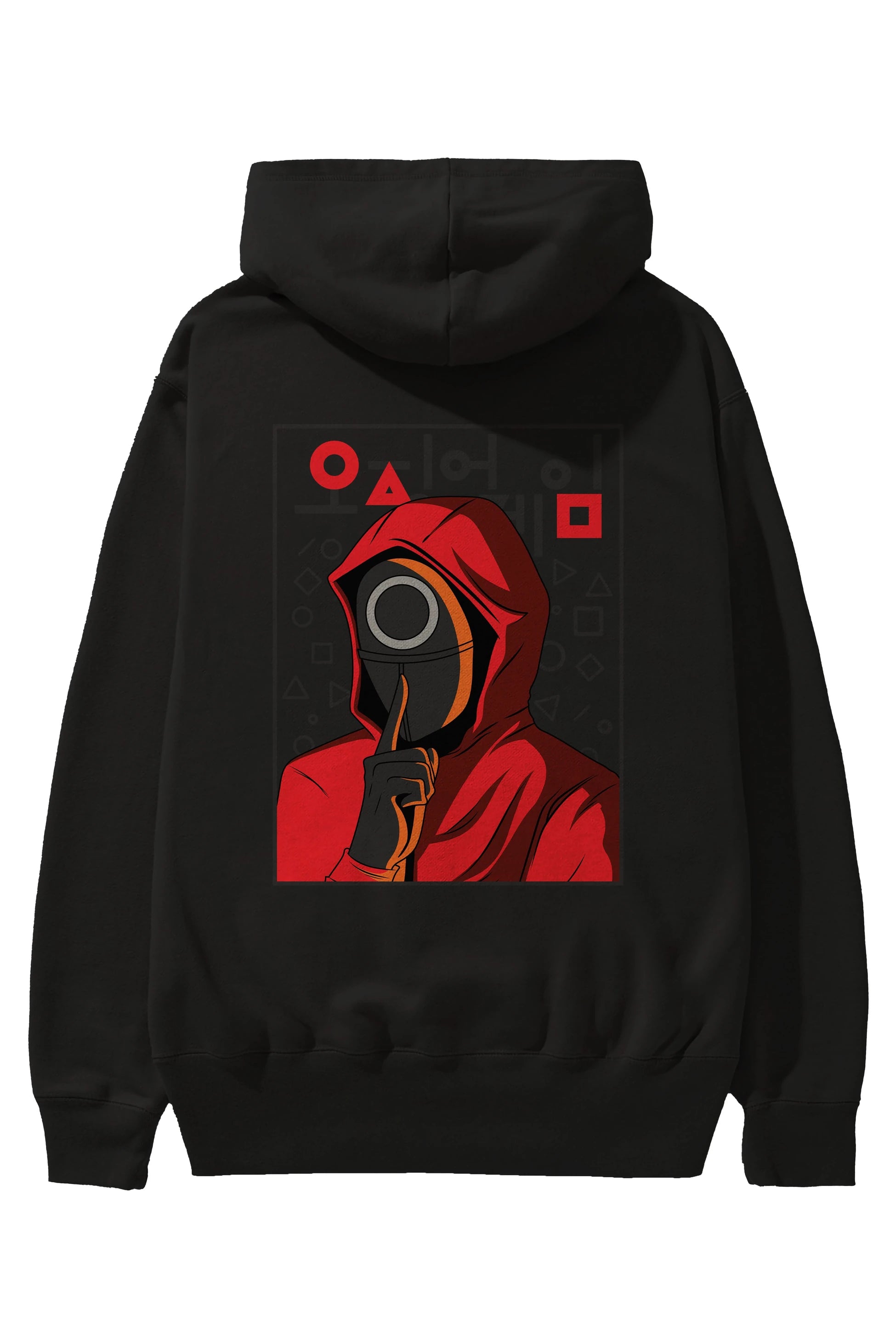 Squid Game (5) Arka Baskılı Hoodie Oversize Kapüşonlu Sweatshirt Erkek Kadın Unisex