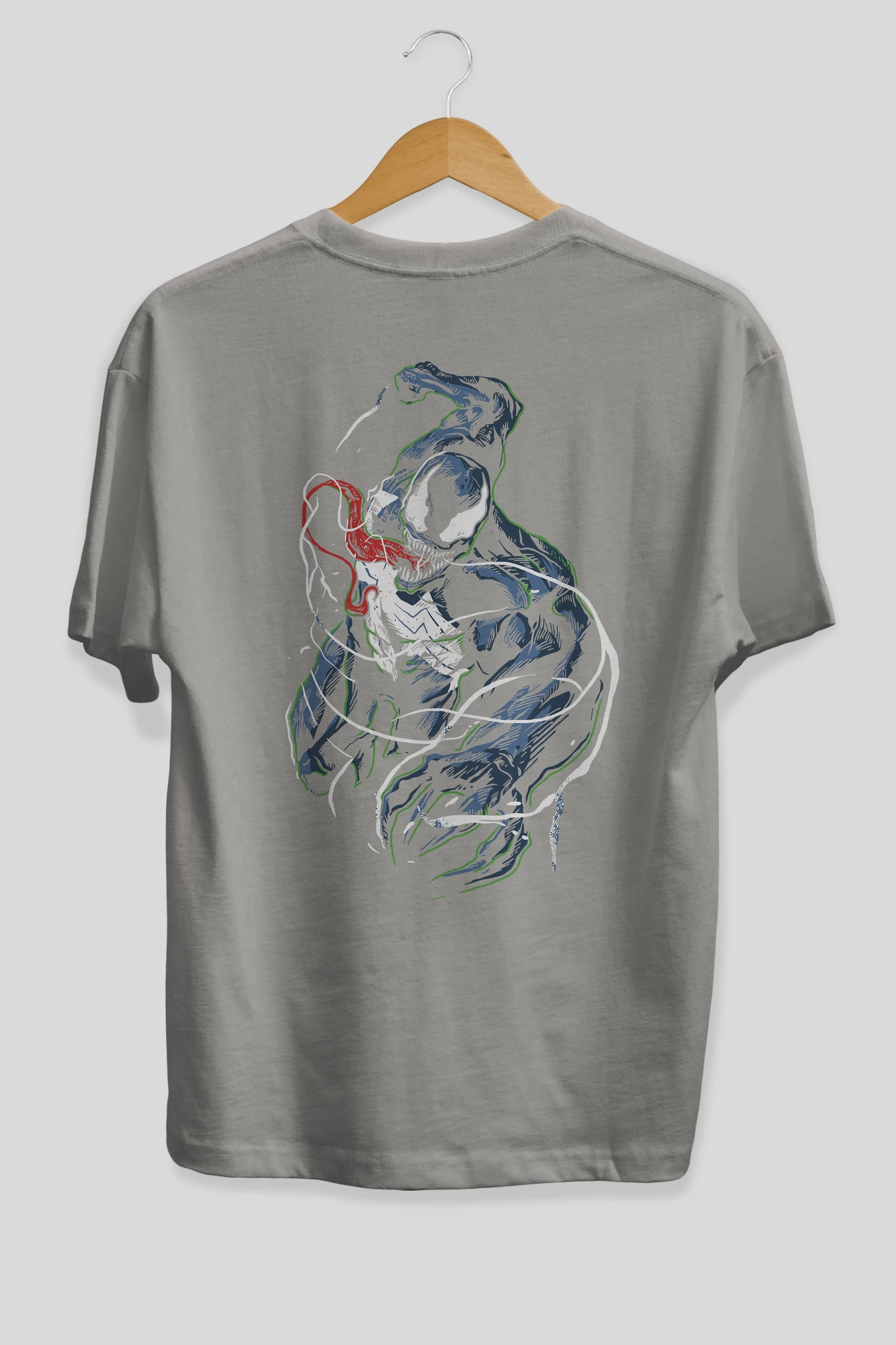 Venom (5) Arka Baskılı Oversize t-shirt Erkek Kadın Unisex %100 Pamuk Bisiklet Yaka tişort