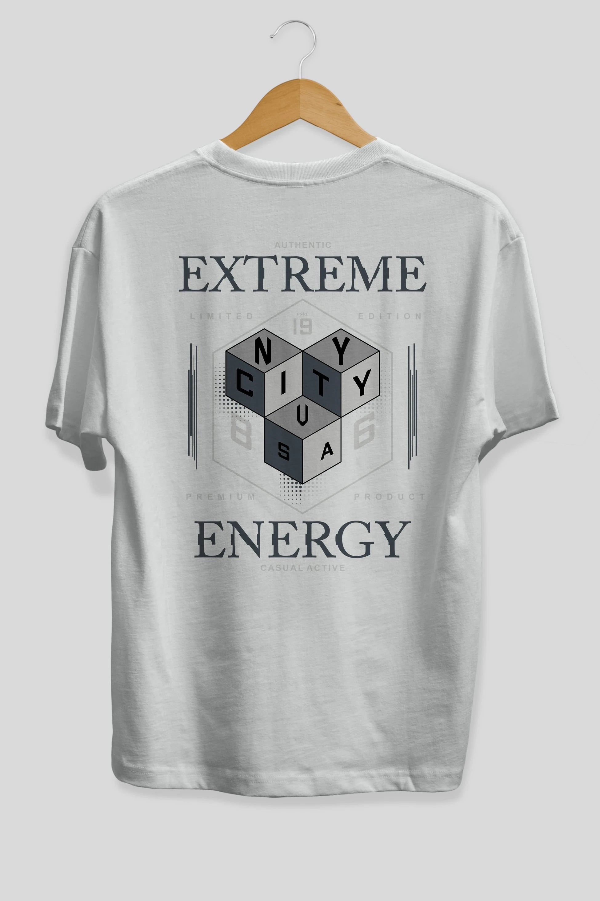 Extreme Energy Arka Baskılı Oversize t-shirt Erkek Kadın Unisex