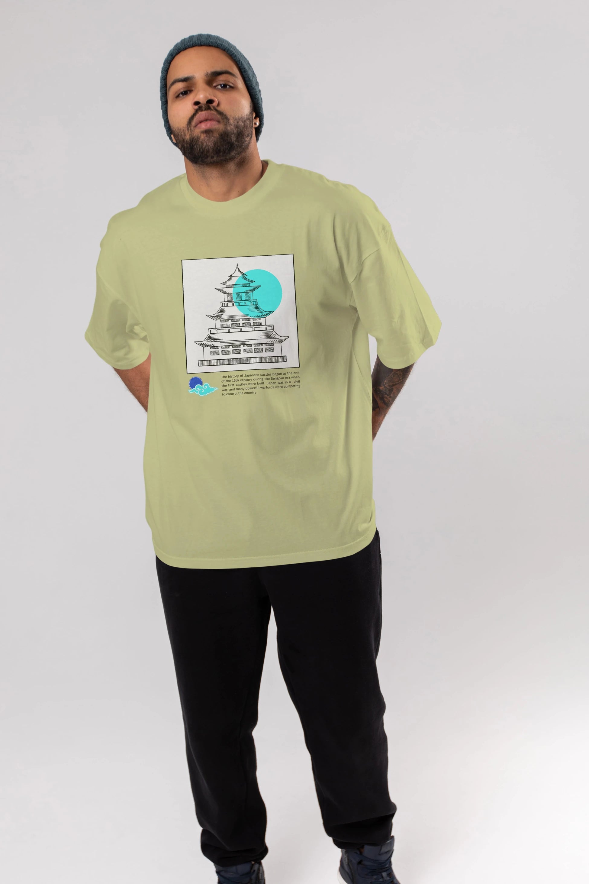 Retro Japanese Ön Baskılı Oversize t-shirt Erkek Kadın Unisex