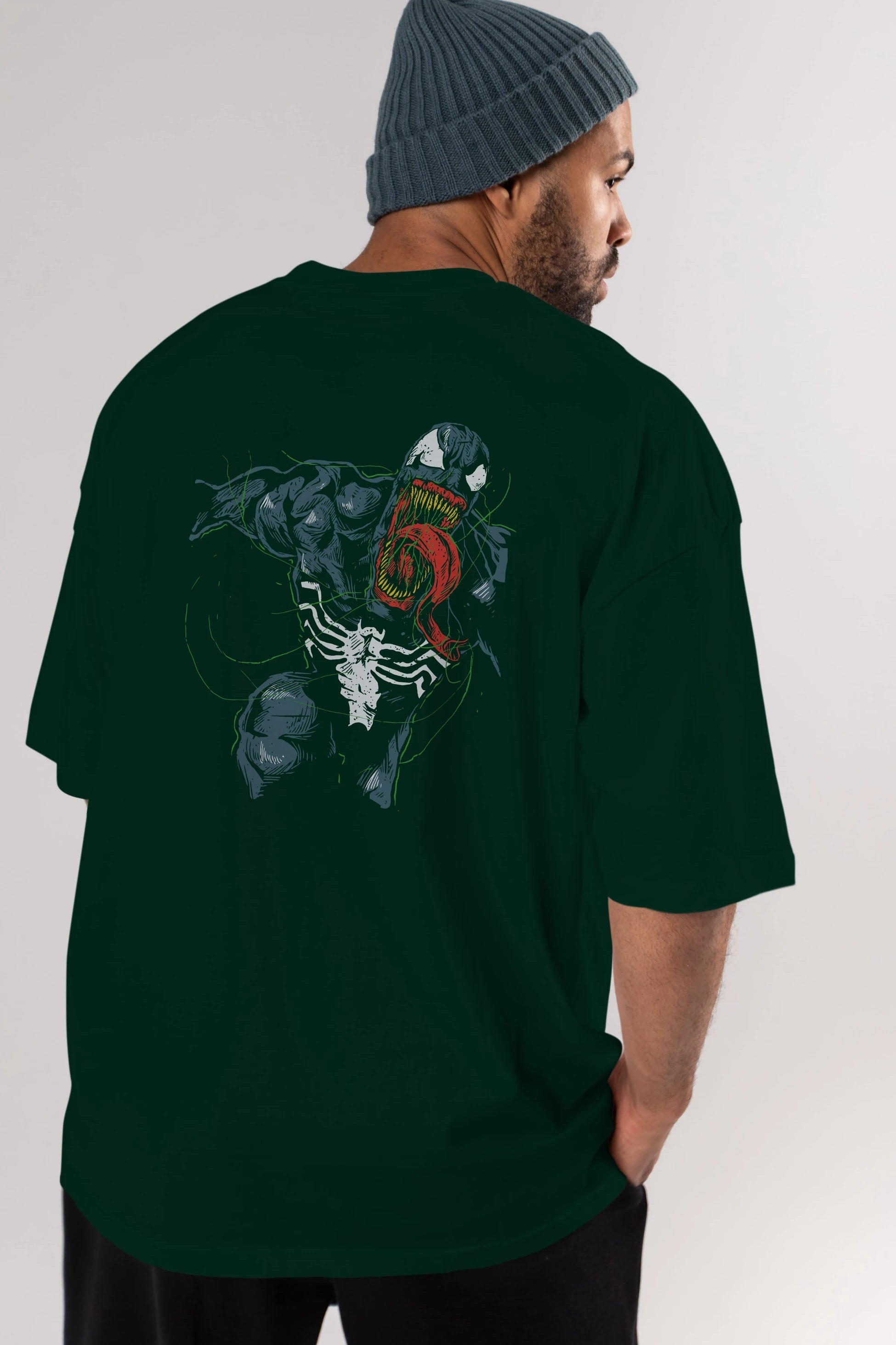 Venom (6) Arka Baskılı Oversize t-shirt Erkek Kadın Unisex %100 Pamuk Bisiklet Yaka tişort