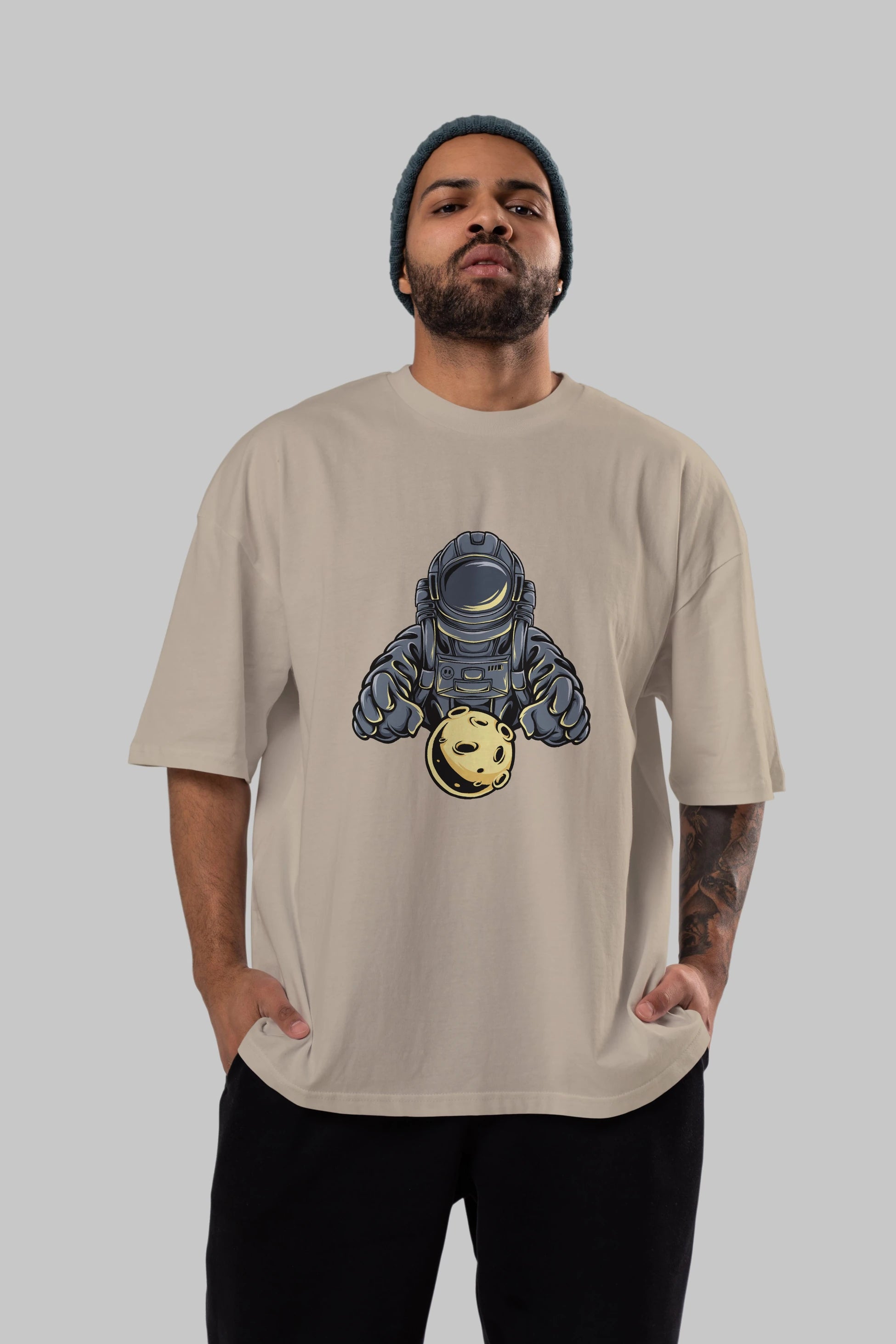 Astromoon tshirt Ön Baskılı Oversize t-shirt Erkek Kadın Unisex