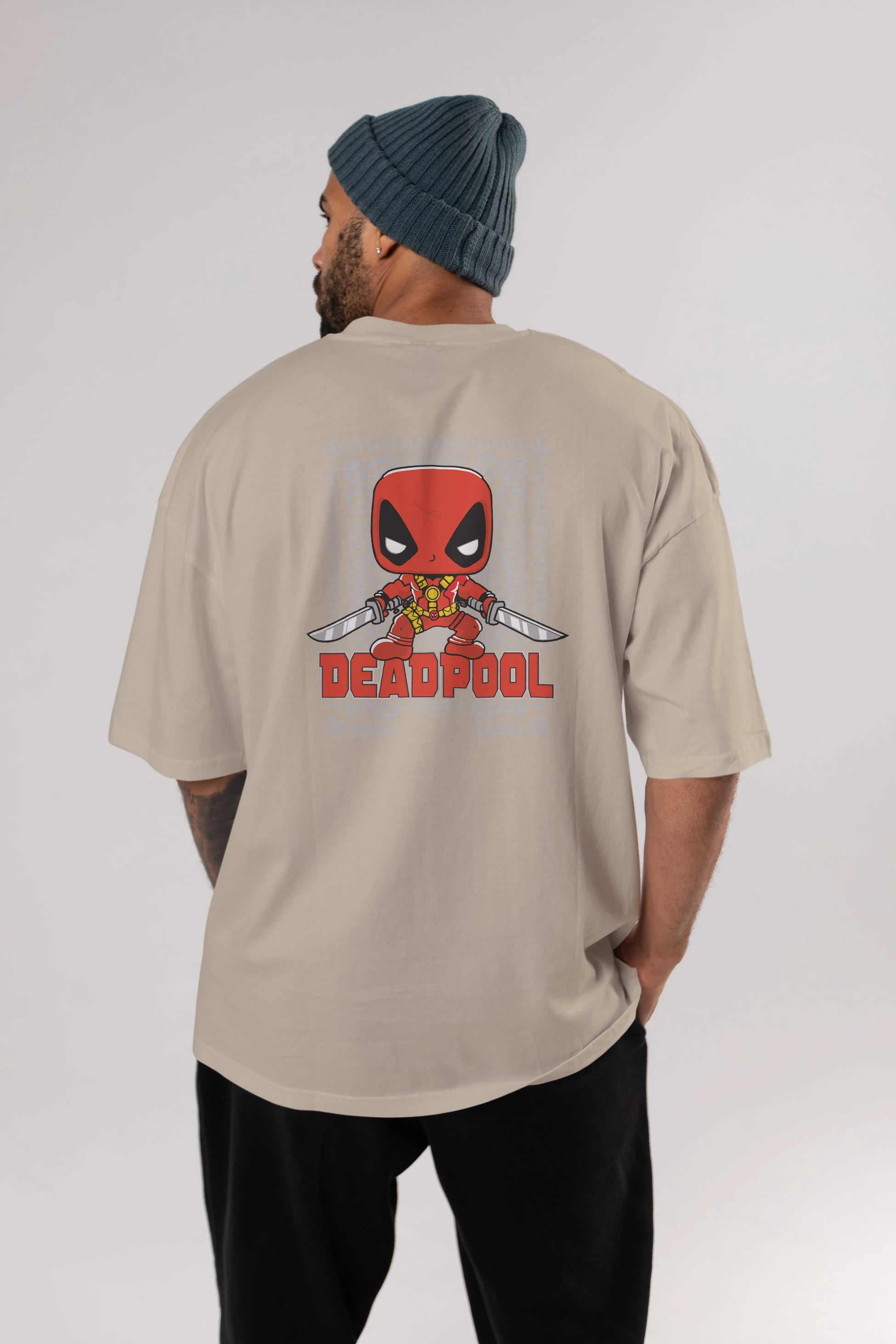 Deadpool (17) Arka Baskılı Oversize t-shirt Erkek Kadın Unisex %100 Pamuk Bisiklet Yaka tişort