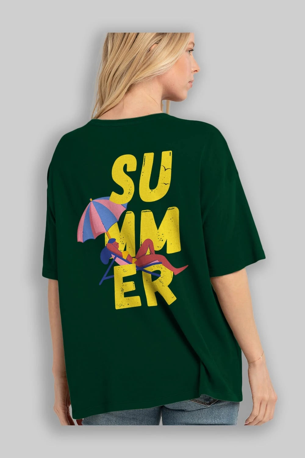 Summer Yazılı Arka Baskılı Oversize t-shirt Erkek Kadın Unisex