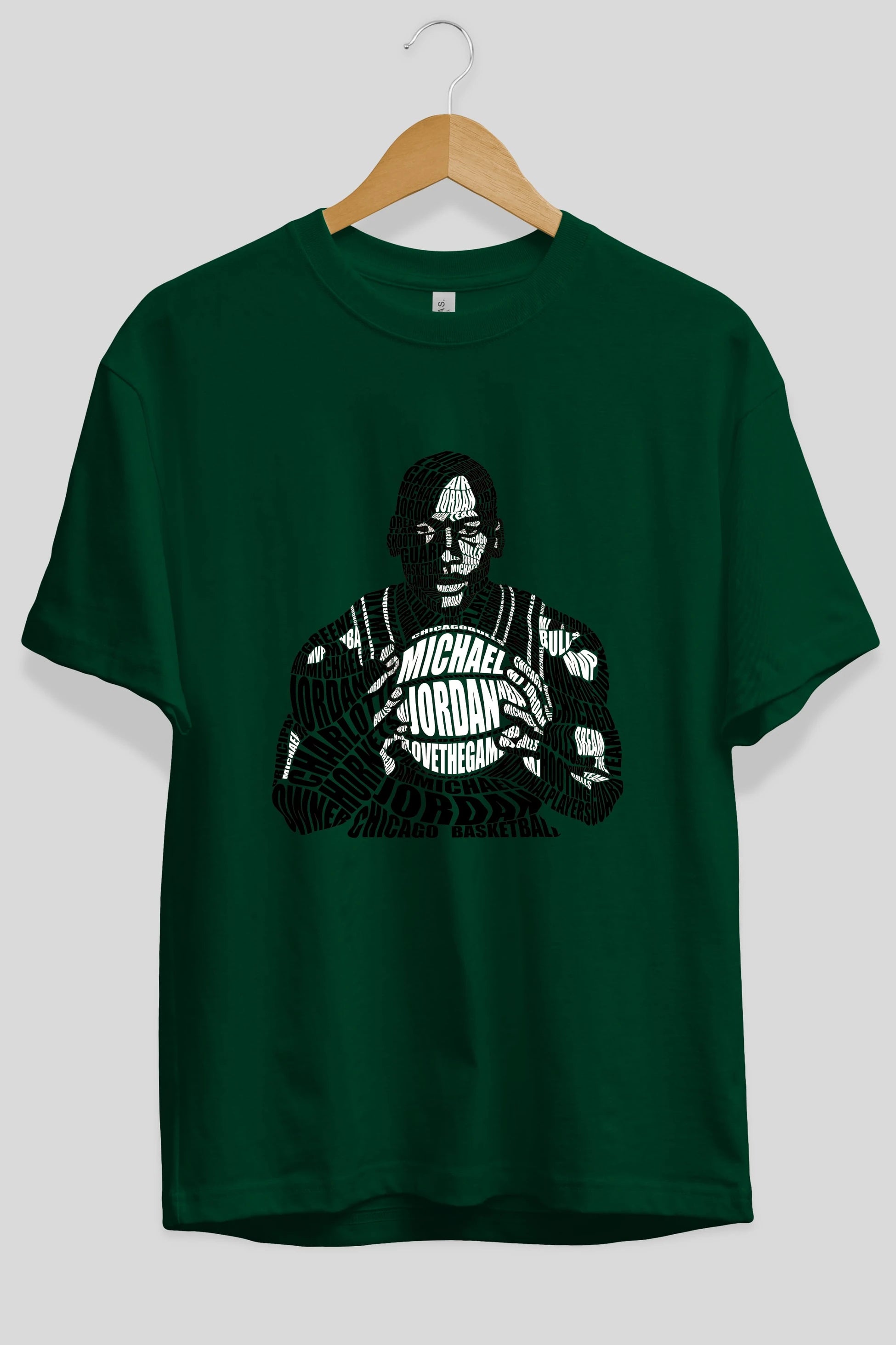 Michael Jordan Calligram Ön Baskılı Oversize t-shirt %100 pamuk Erkek Kadın Unisex