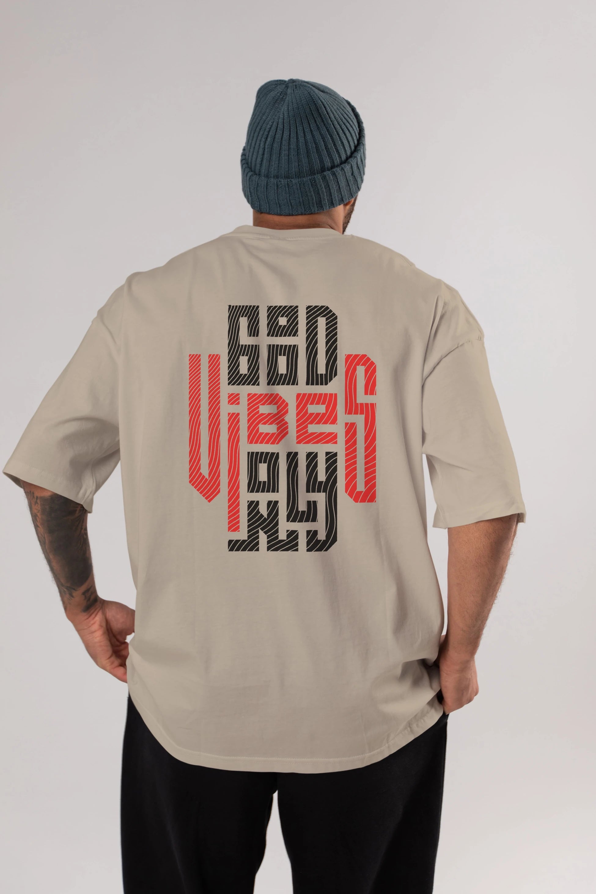 Good Vibes Only 2 Yazılı Arka Baskılı Oversize t-shirt Erkek Kadın Unisex