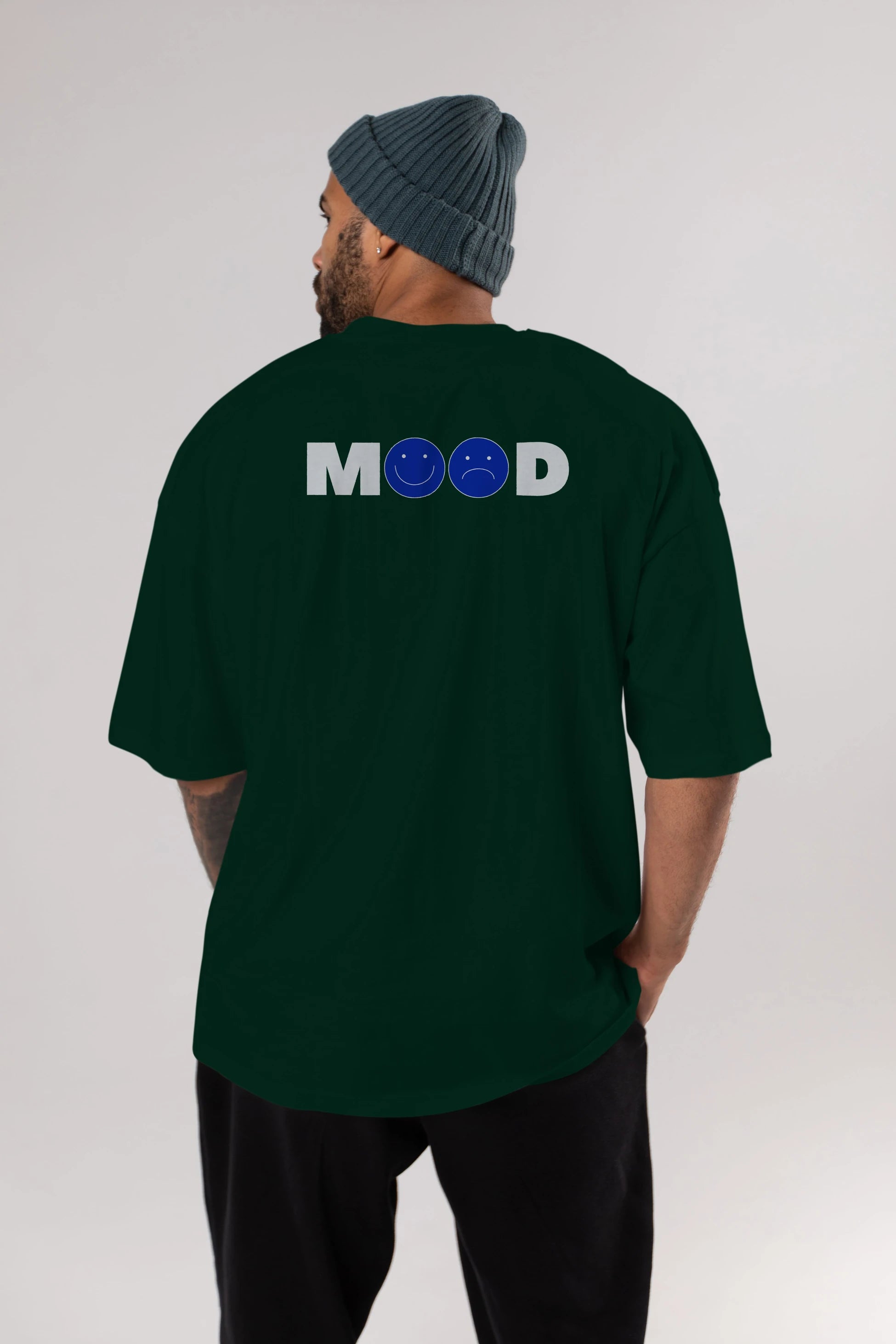 Mood Arka Baskılı Oversize t-shirt Erkek Kadın Unisex