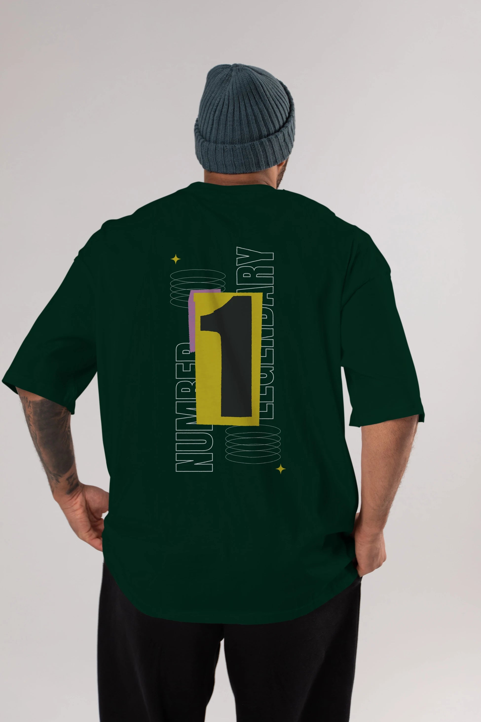 Number 1 Yazılı Arka Baskılı Oversize t-shirt Erkek Kadın Unisex