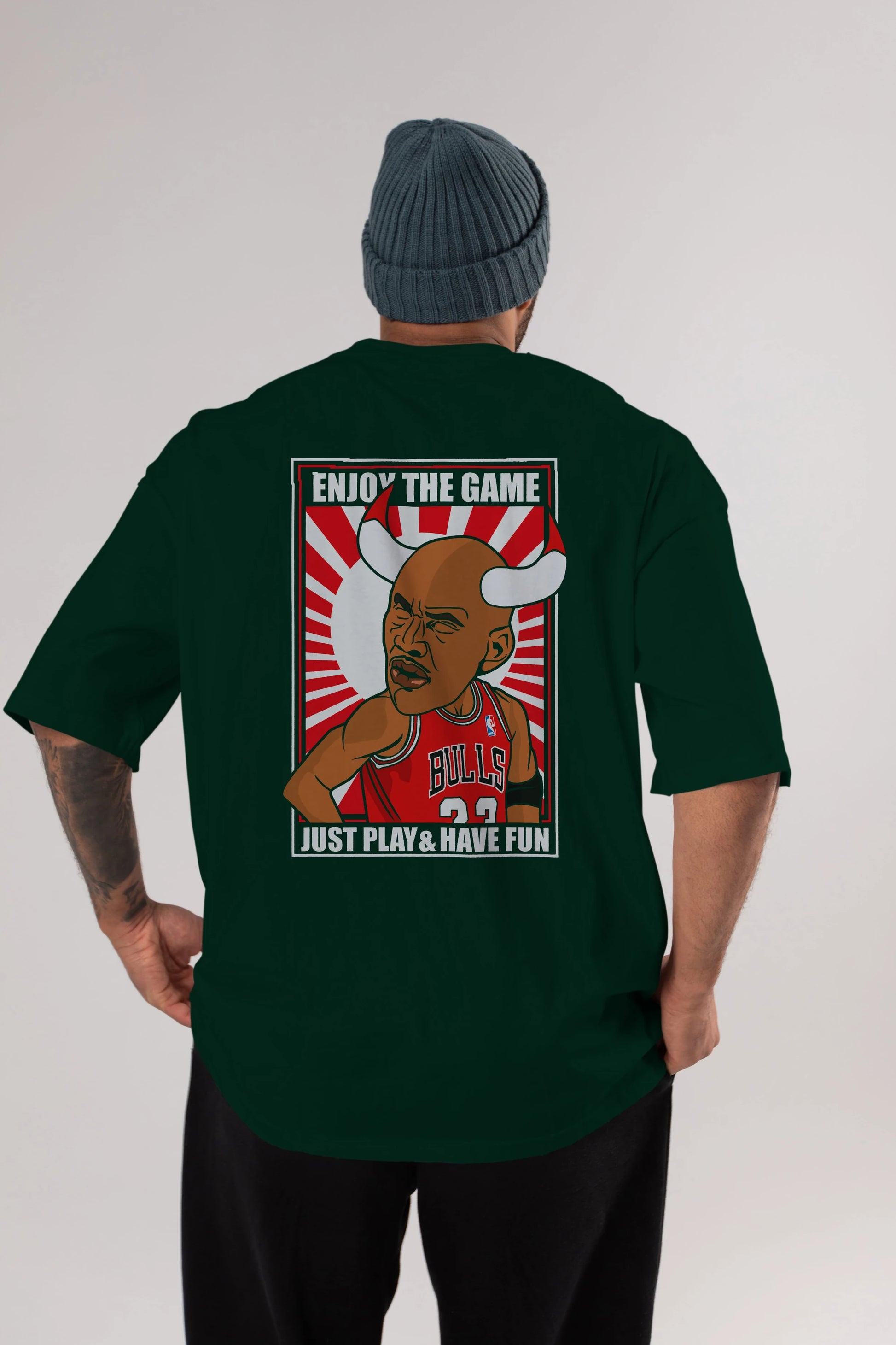 Michael Jordan Arka Baskılı Oversize t-shirt Erkek Kadın Unisex %100 Pamuk tişort