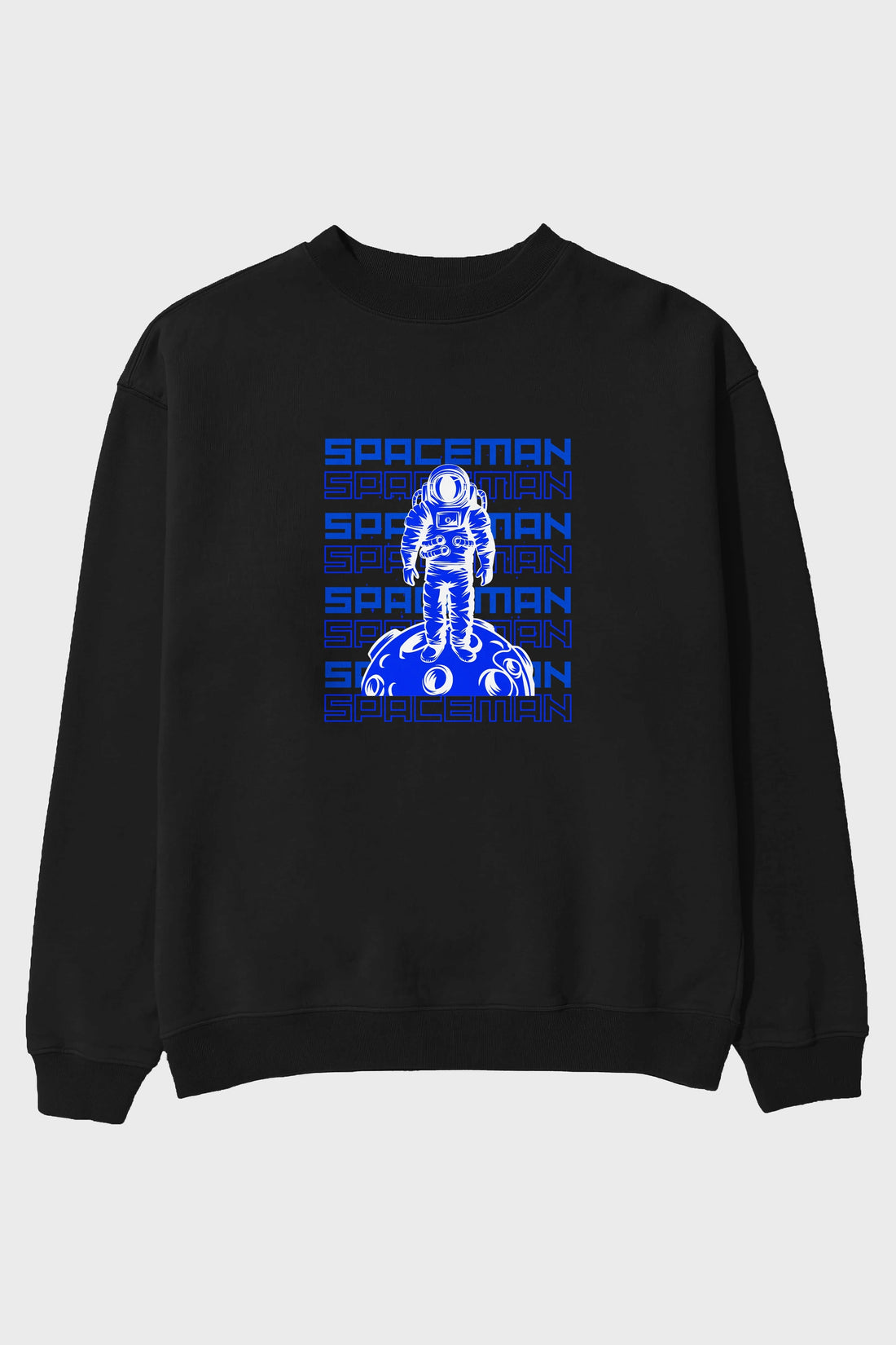 Spaceman Yazılı Ön Baskılı Oversize Sweatshirt Erkek Kadın Unisex